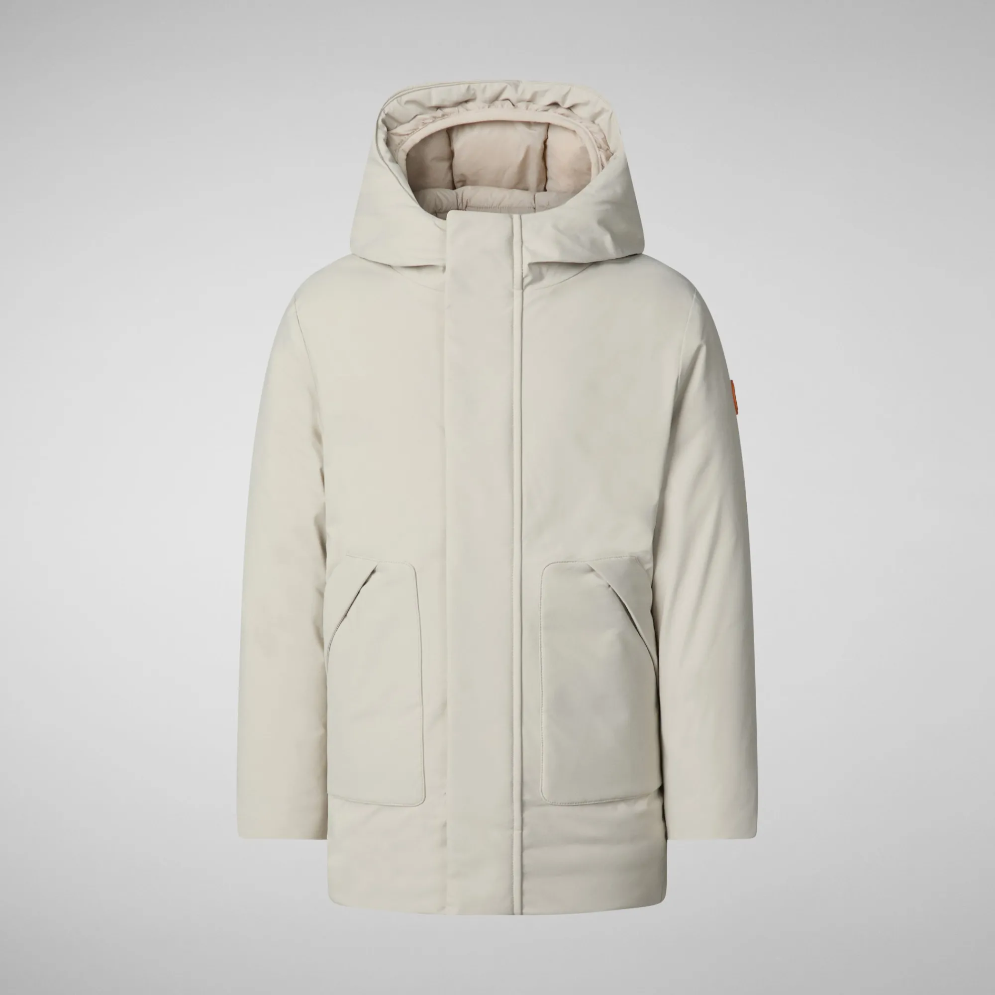 Clearance Save The Duck Boys' hooded parka Albi in Rainy beige