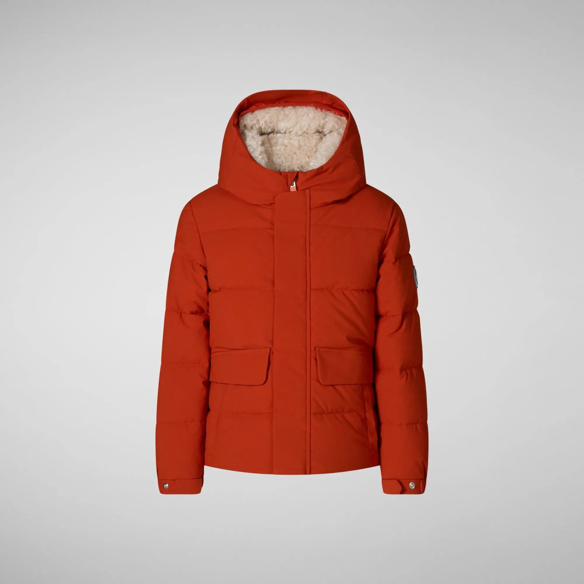 Shop Save The Duck Boys' hooded parka Klaus in maple orange MapleOrange