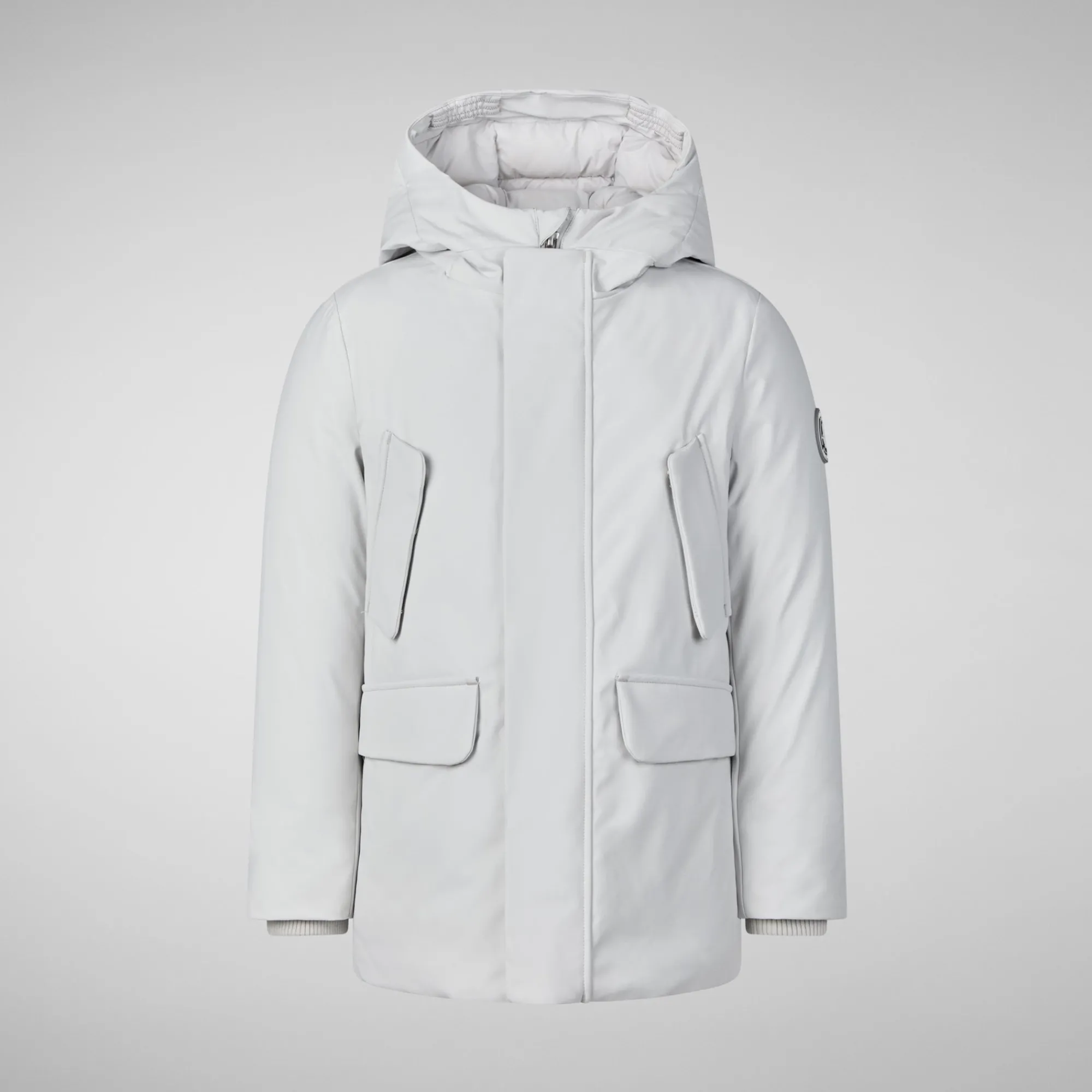 Cheap Save The Duck Boys' hooded parka Theo in fog grey