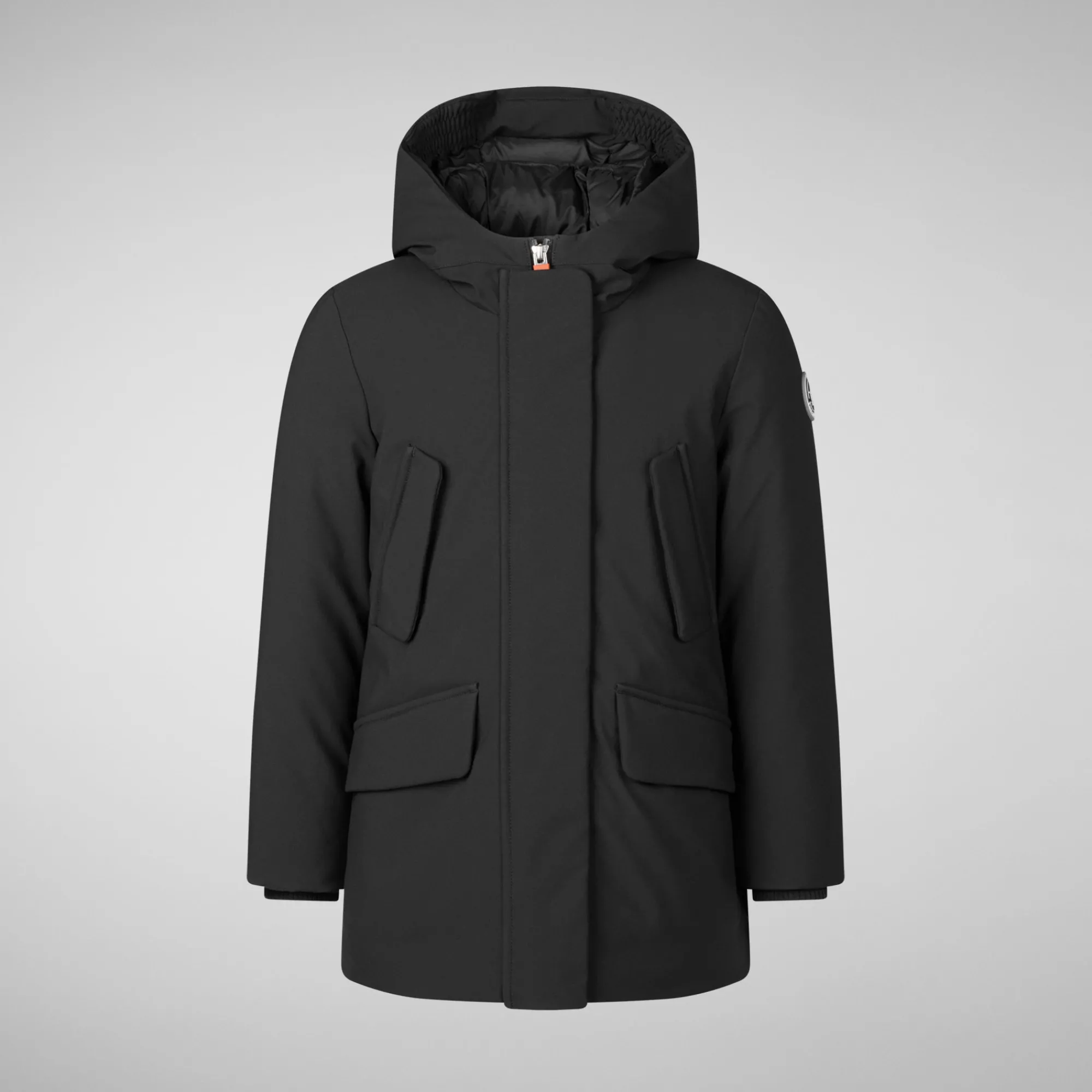 Outlet Save The Duck Girls' hooded parka Ally in Black