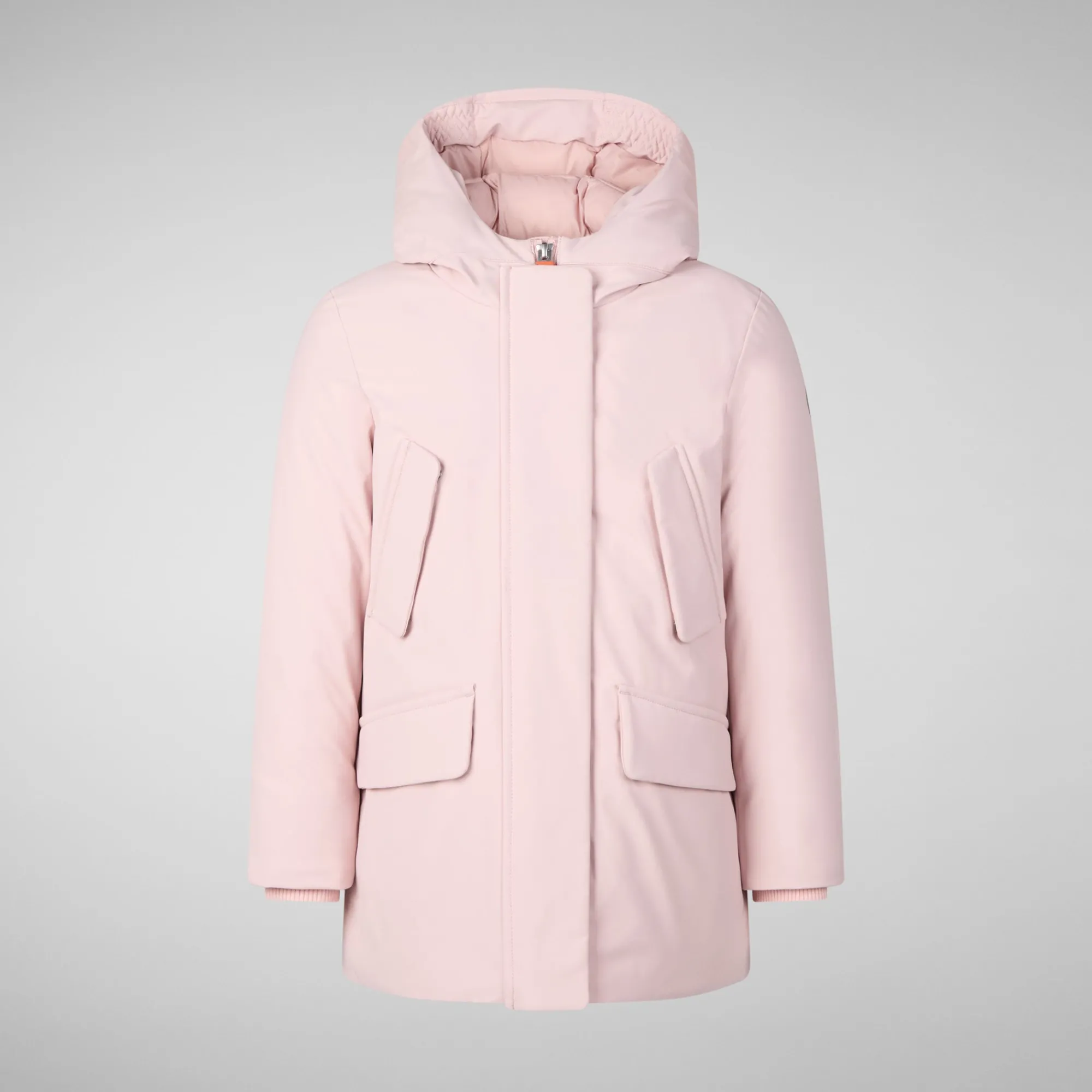 Hot Save The Duck Girls' hooded parka Ally in BLUSH PINK