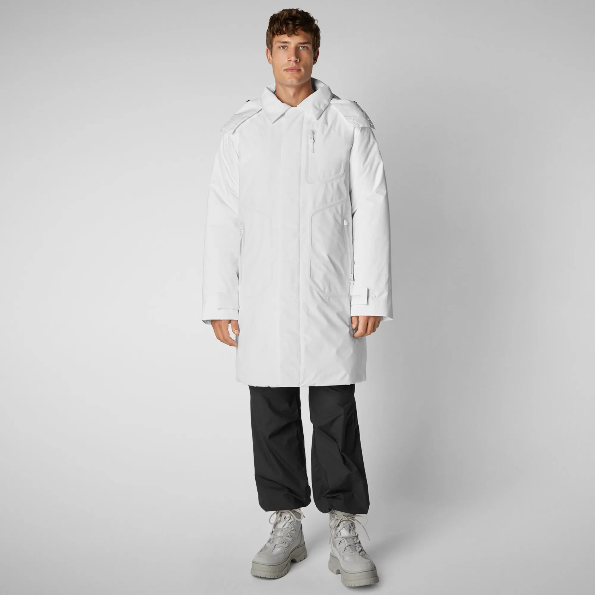 Hot Save The Duck Man's Coat Deacon in white