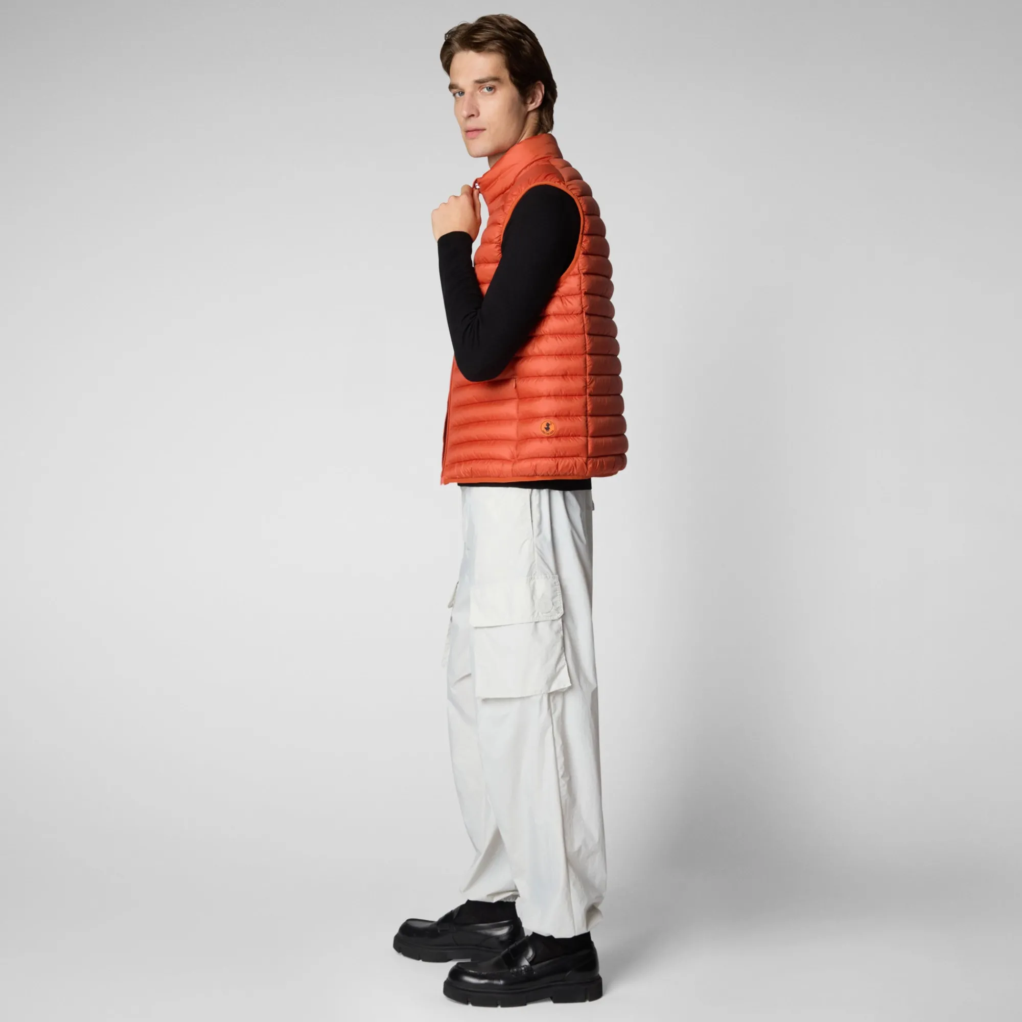 Shop Save The Duck Men's  Adam Puffer Vest in Ginger Orange GingerOrange