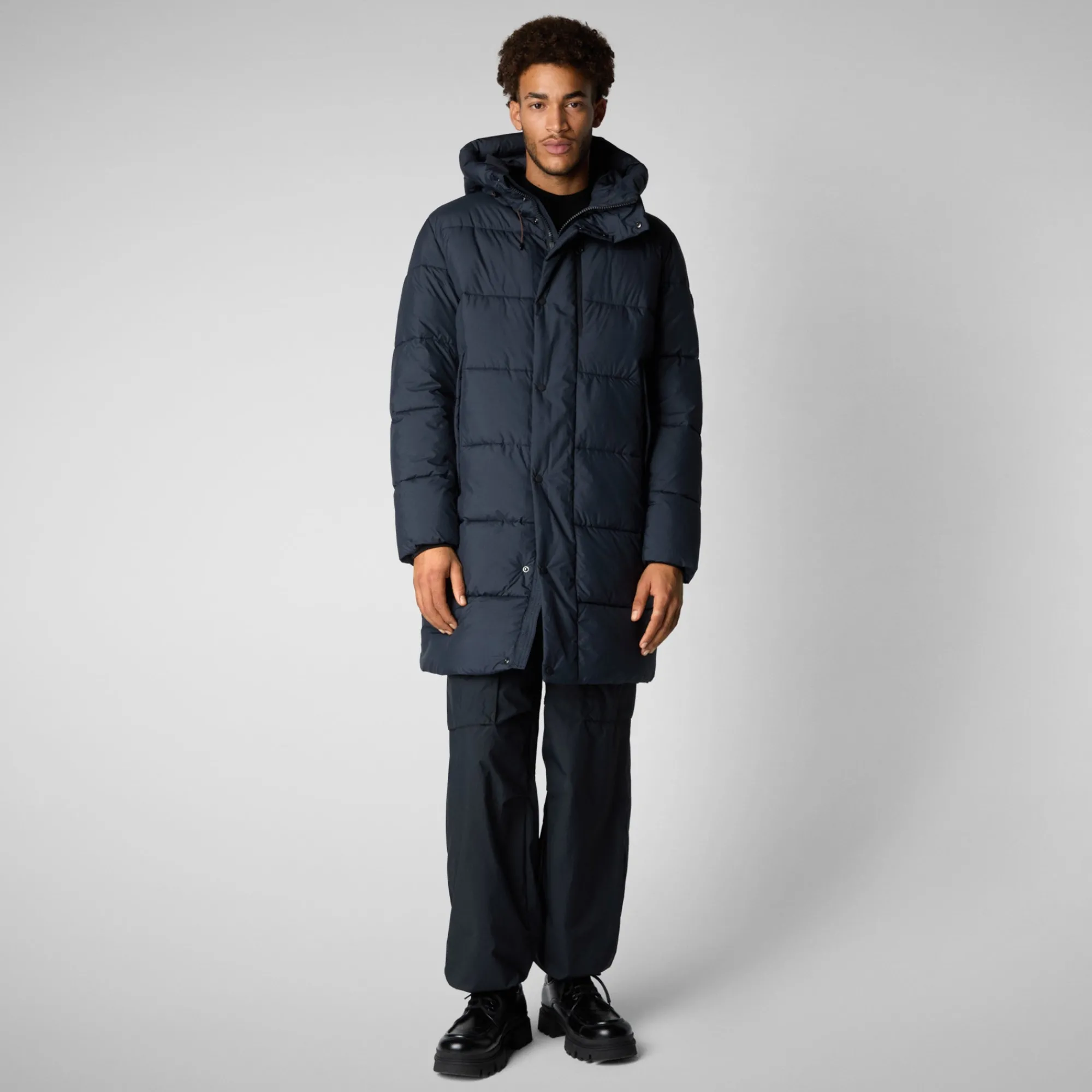 Store Save The Duck Men's  animal free puffer jacket Damon in blue black BlueBlack