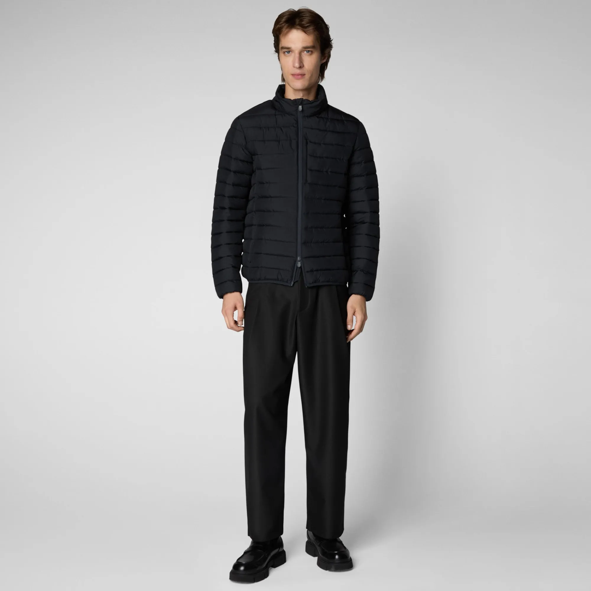 Best Save The Duck Men's Animal free Puffer Jacket Erion in Blue Black BlueBlack