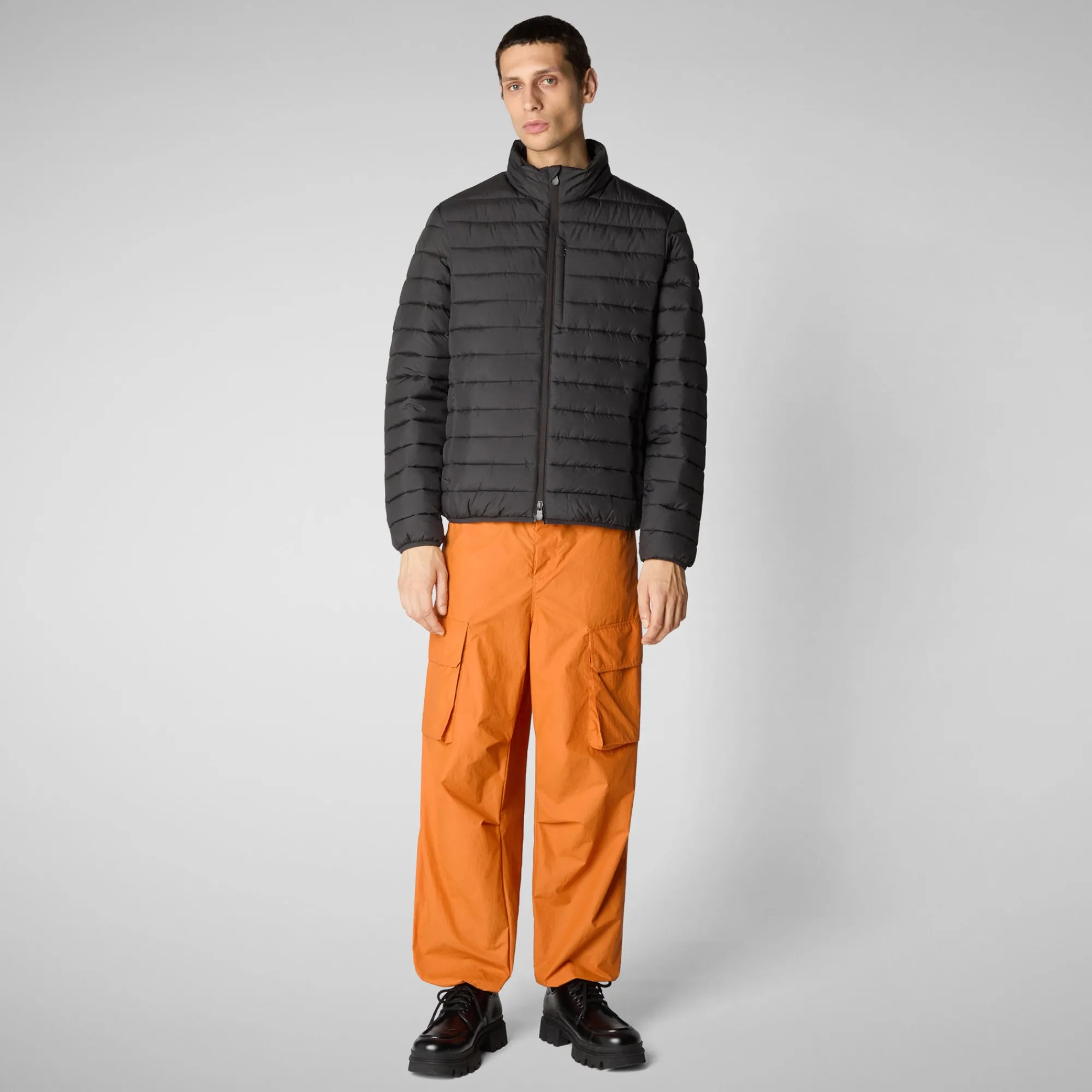 Best Sale Save The Duck Men's  Animal free Puffer Jacket Erion in Brown Black BrownBlack
