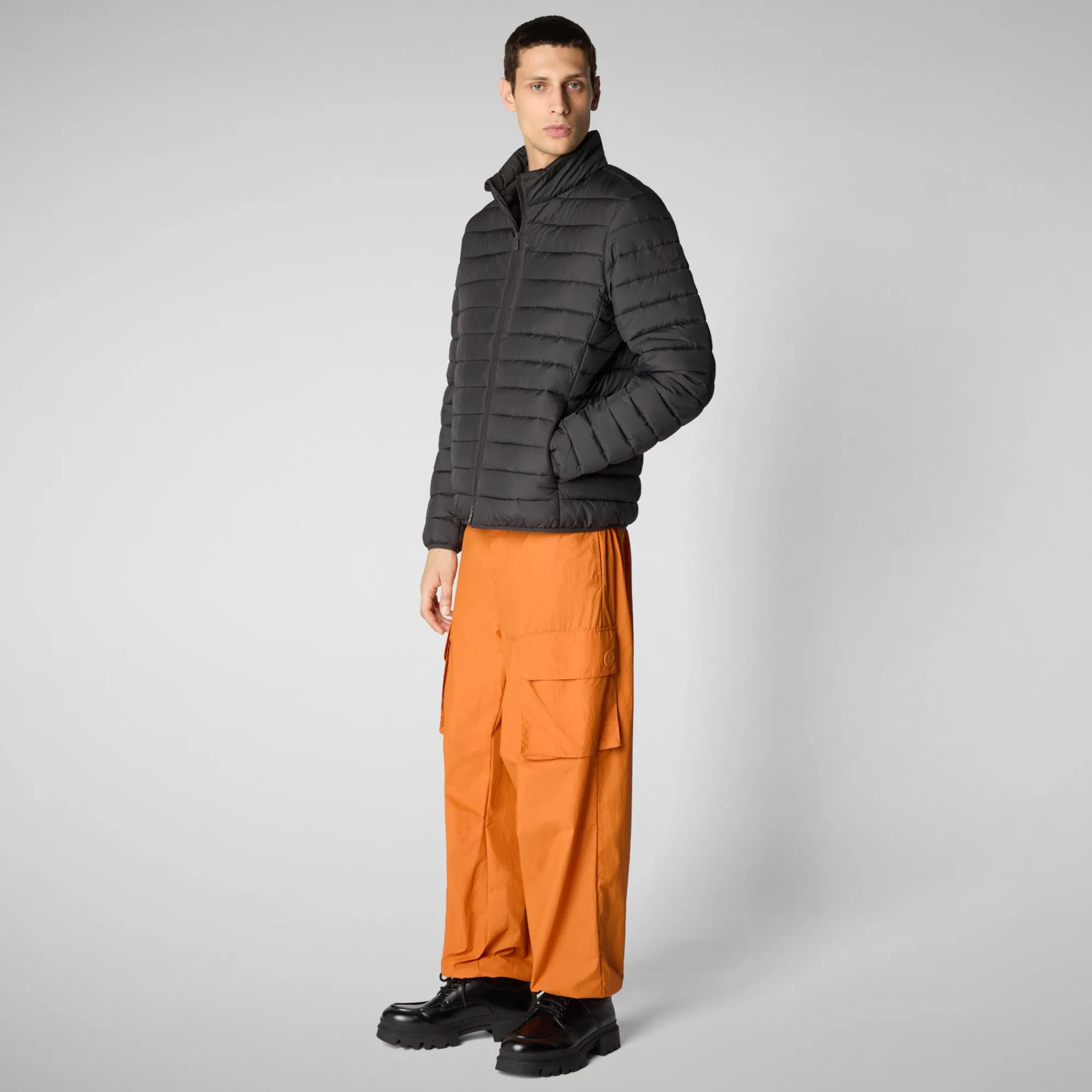 Best Sale Save The Duck Men's  Animal free Puffer Jacket Erion in Brown Black BrownBlack