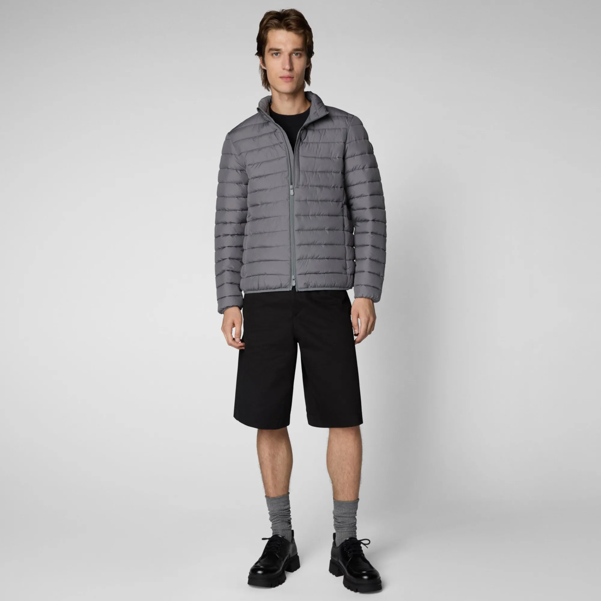 Cheap Save The Duck Men's  Animal free Puffer Jacket Erion in Mid Grey MidGrey