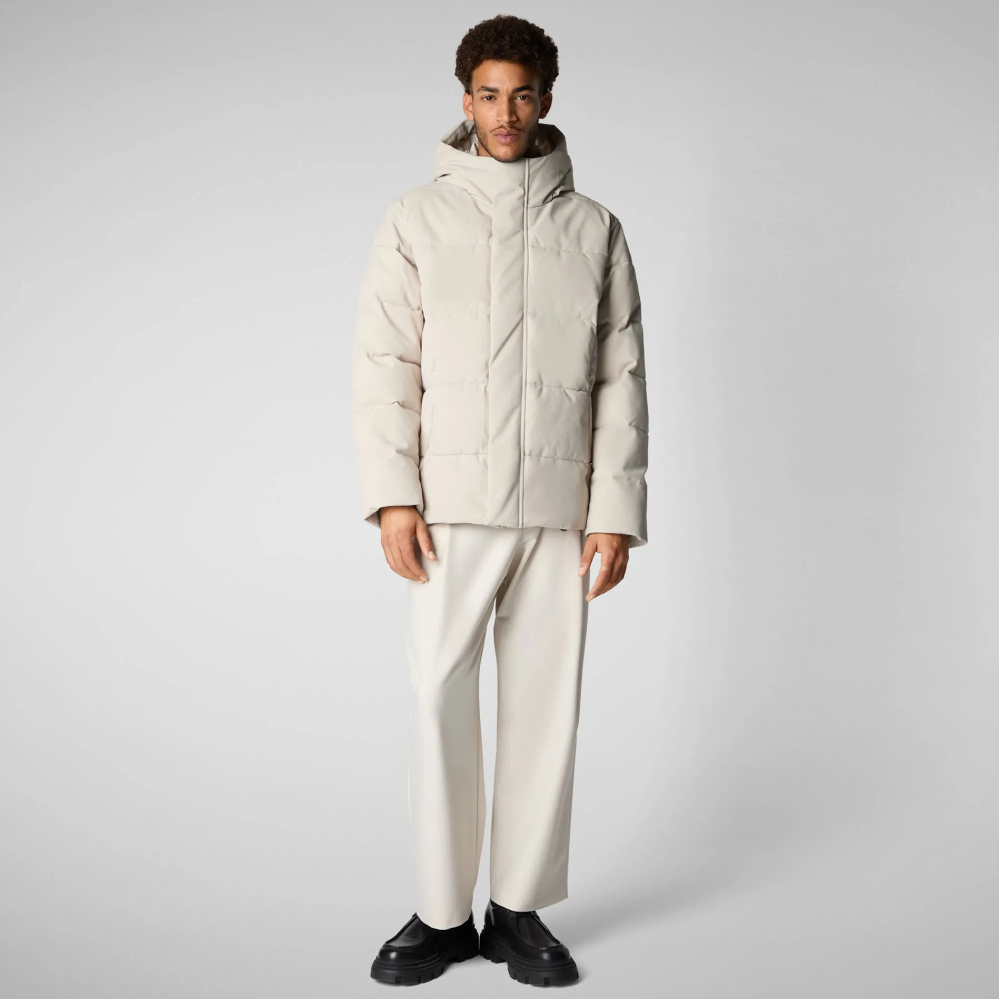 Sale Save The Duck Men's  animal free Puffer jacket Finnian in shore beige ShoreBeige