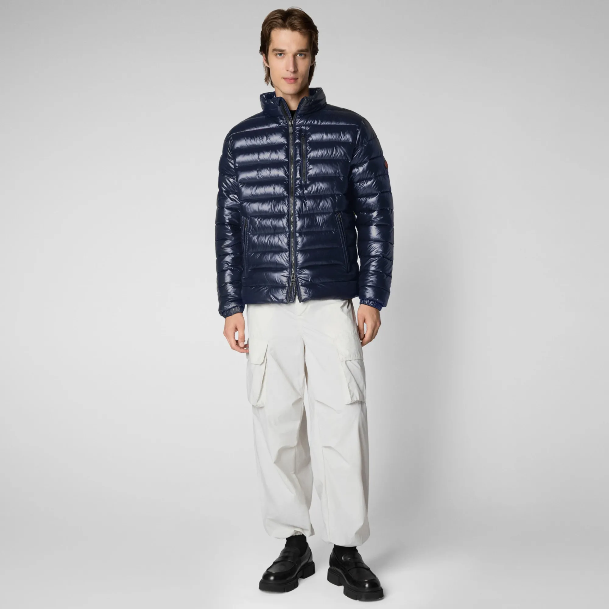 Hot Save The Duck Men's  animal free Puffer jacket Holden in blue black