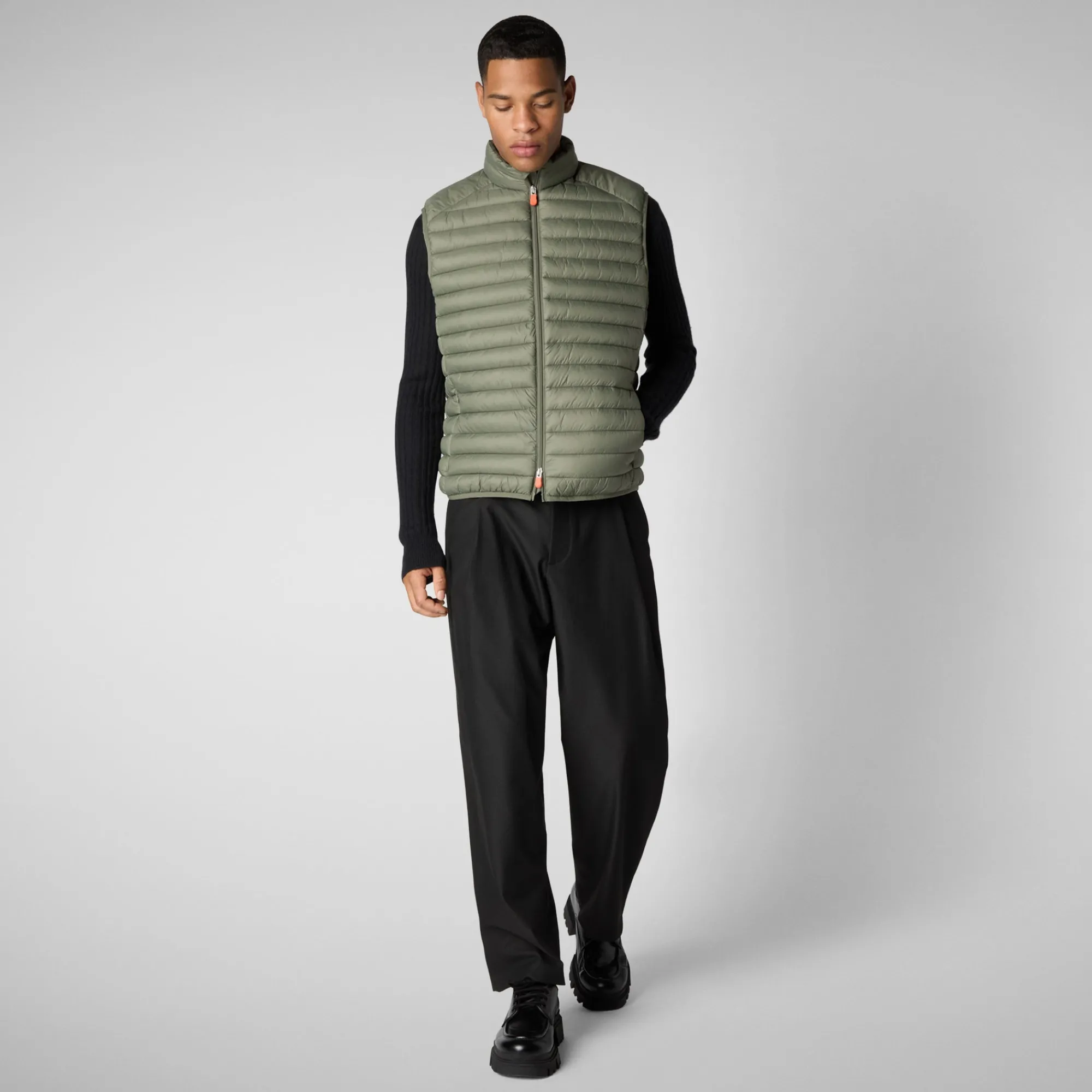 Clearance Save The Duck Men's  Animal free Puffer Vest Adam in Swamp Green Swampgreen