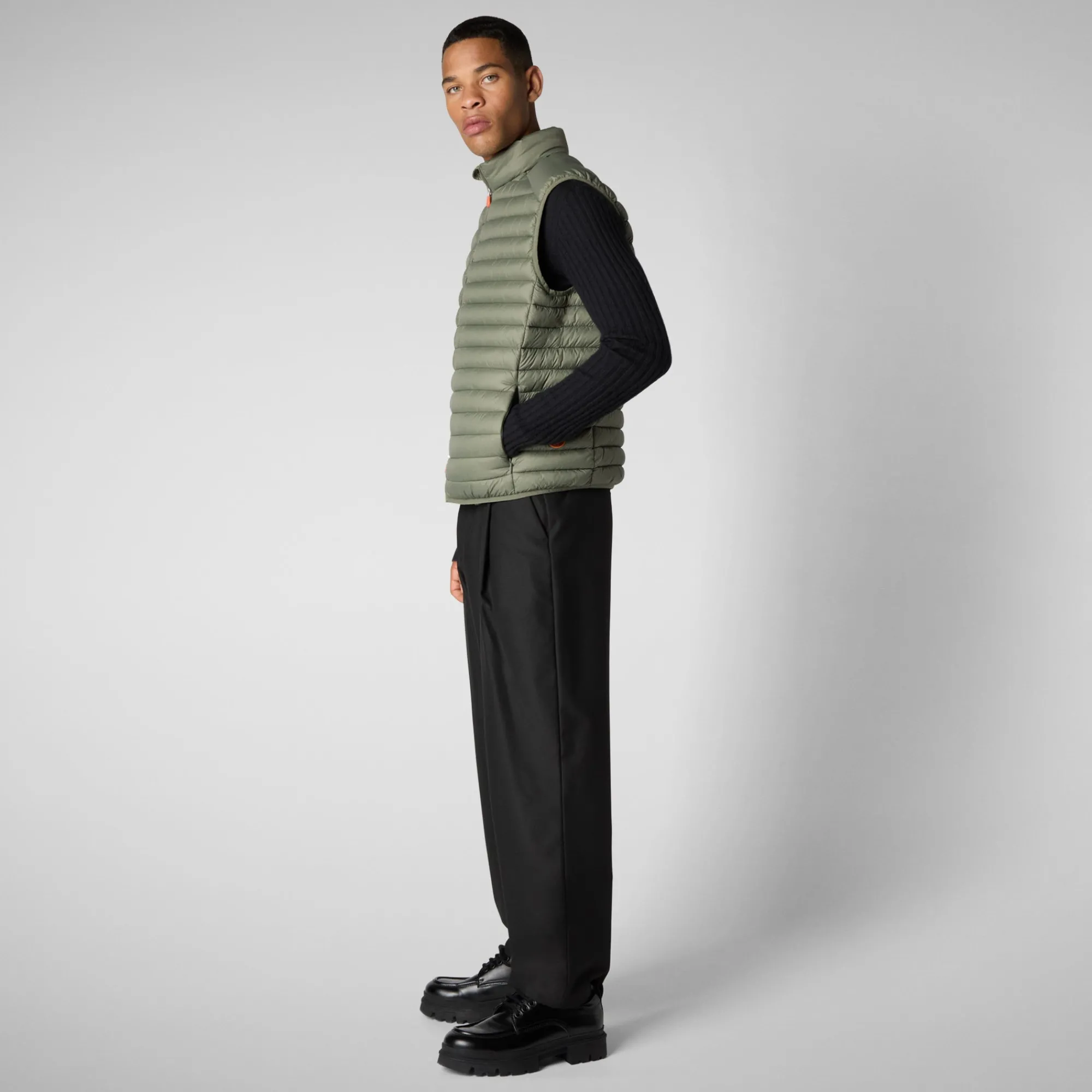 Clearance Save The Duck Men's  Animal free Puffer Vest Adam in Swamp Green Swampgreen