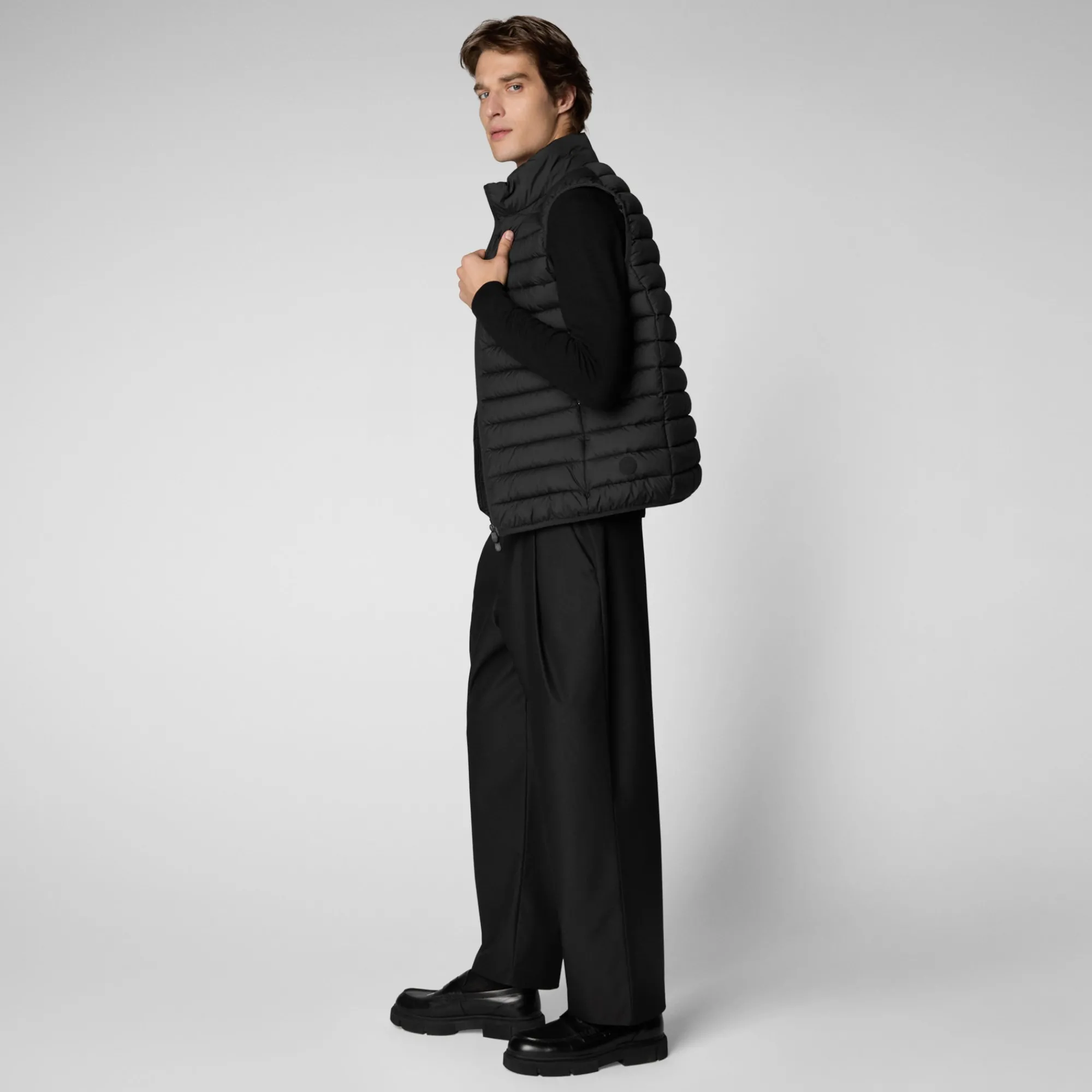 Hot Save The Duck Men's  Animal free Puffer Vest Rhus in Black