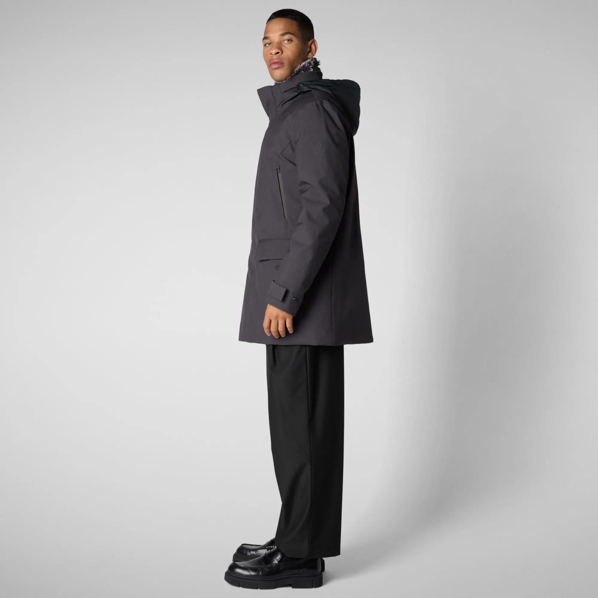 Sale Save The Duck Men's coat Ambrose in grey melange Greymelange