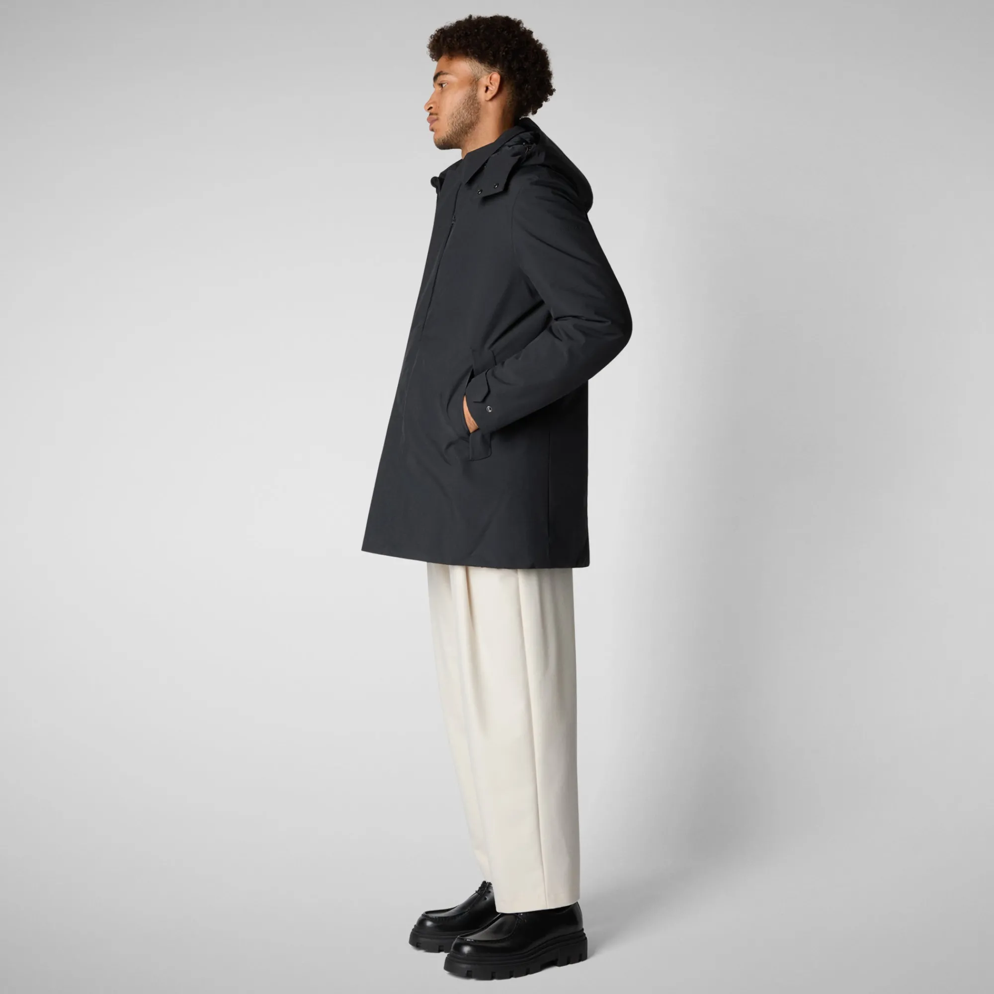 Shop Save The Duck Men's coat Nestor in blue black BlueBlack