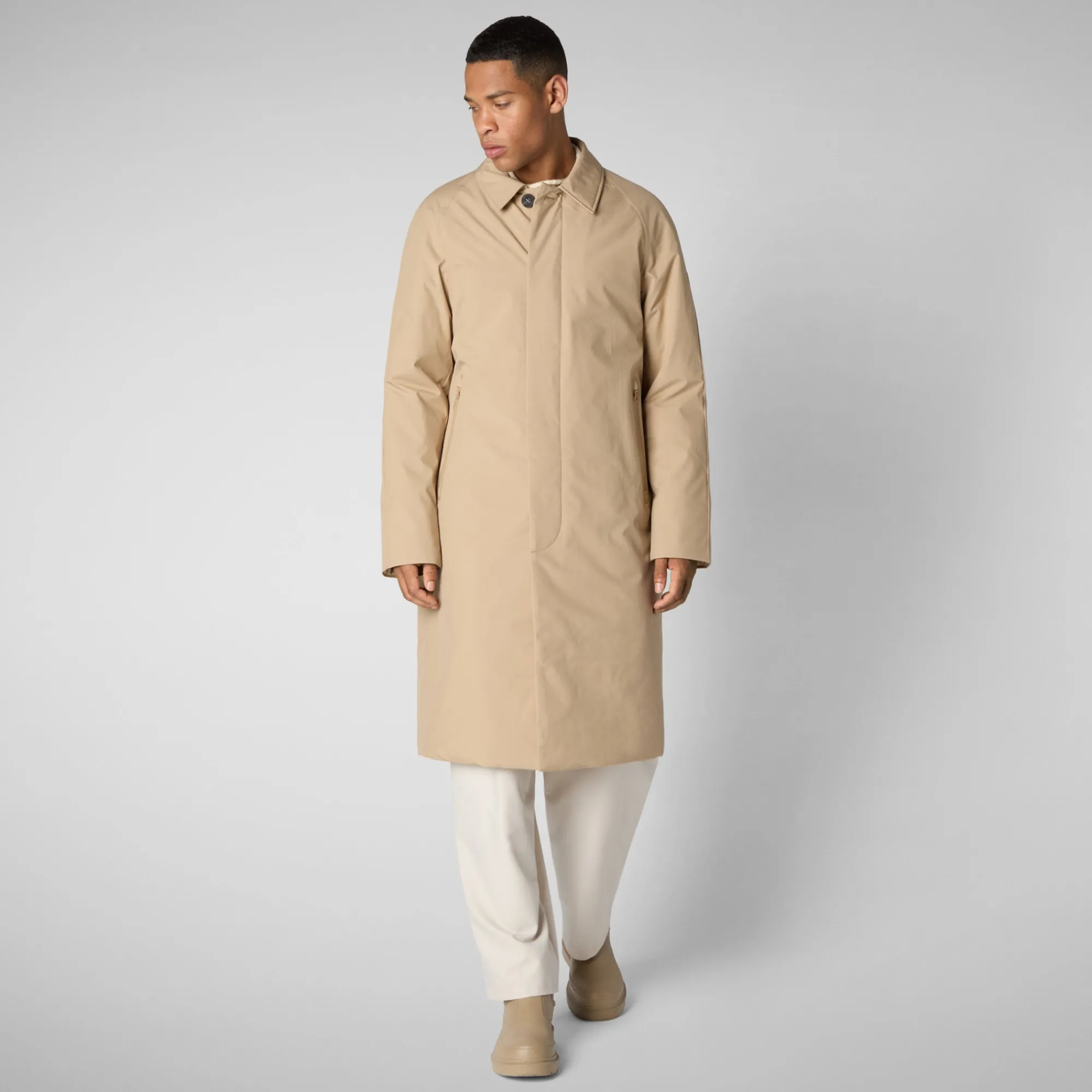 Cheap Save The Duck Men's coat Preston in stardust beige Stardustbeige