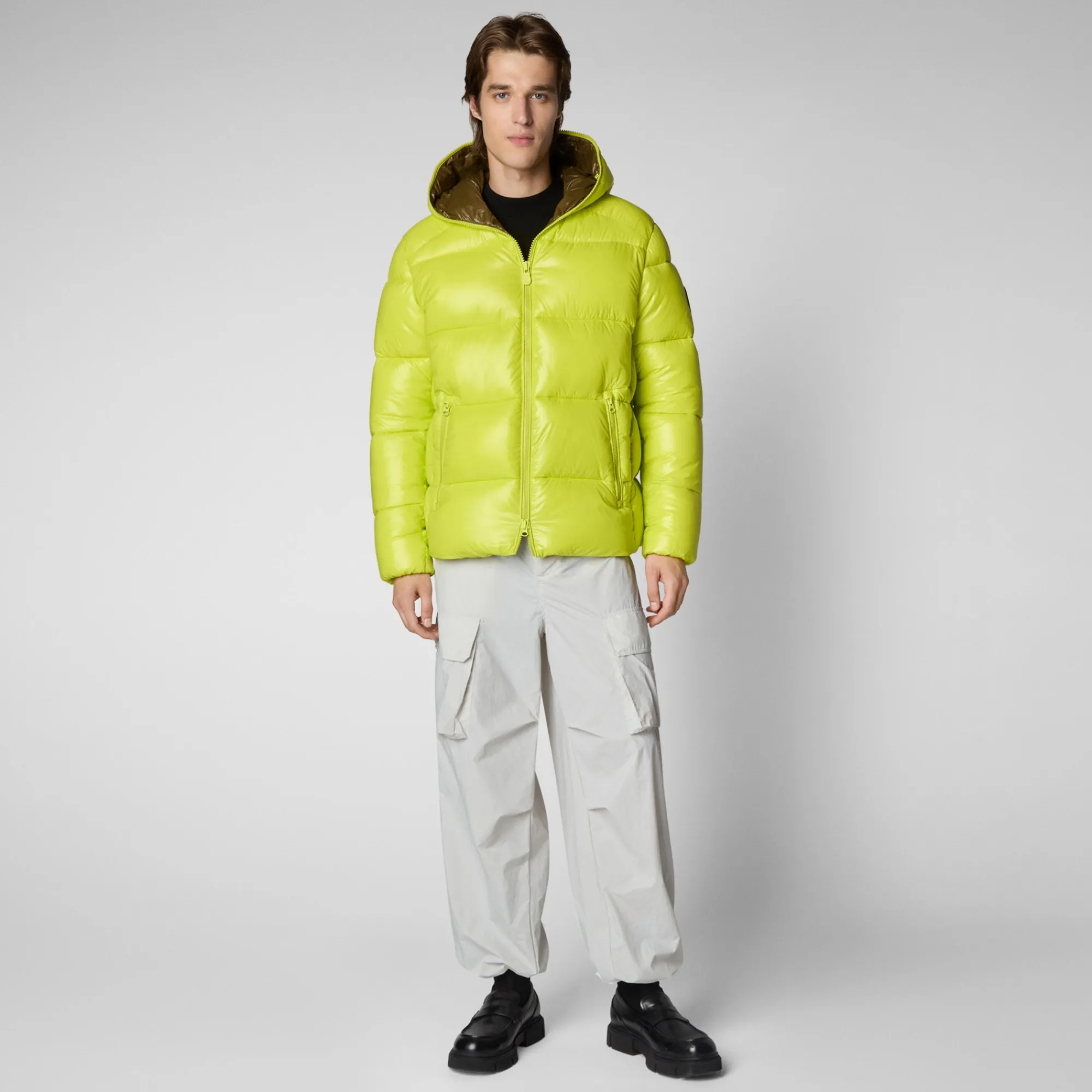 Flash Sale Save The Duck Men's Hooded Animal free Puffer Jacket Edgard Lichen Green LichenGreen