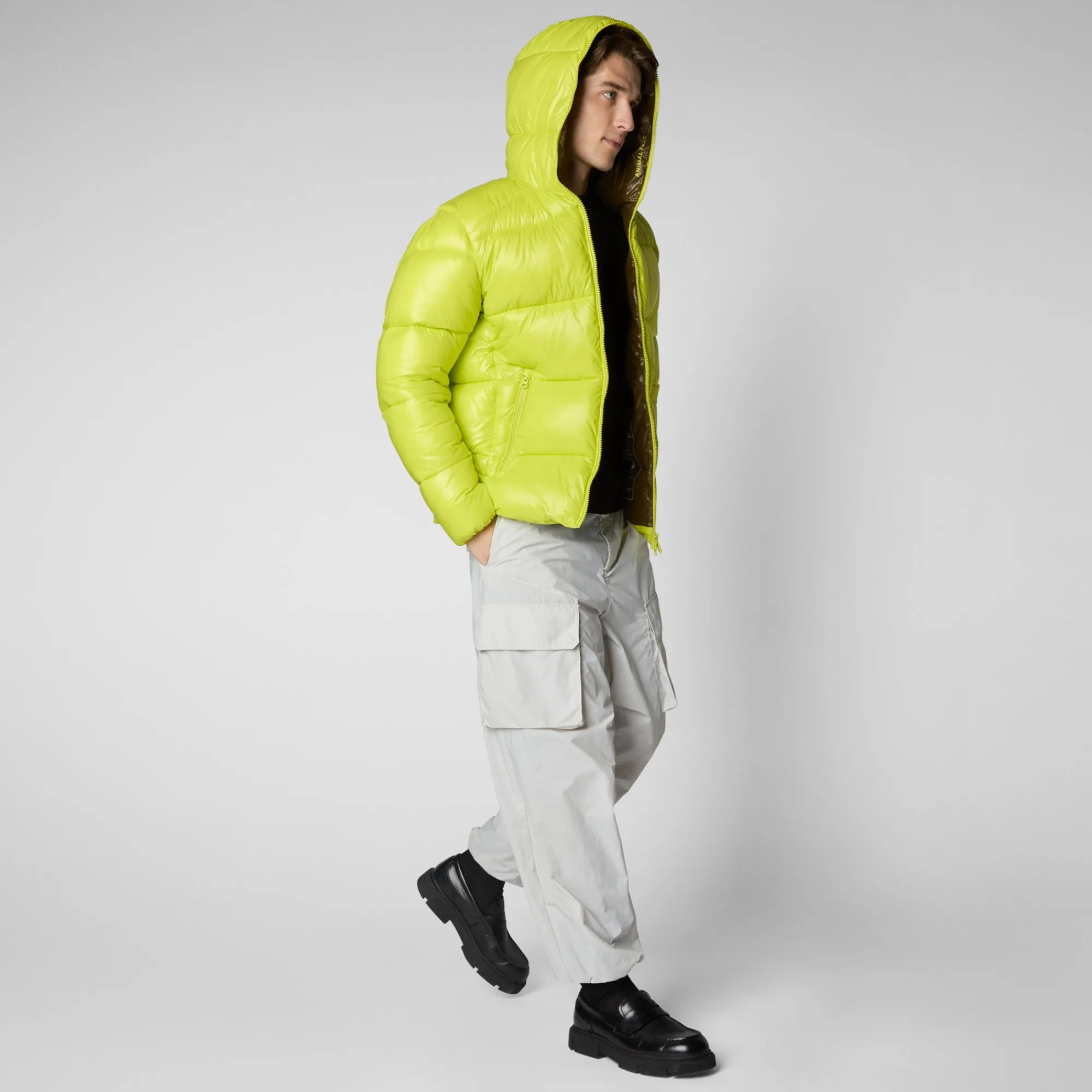 Flash Sale Save The Duck Men's Hooded Animal free Puffer Jacket Edgard Lichen Green LichenGreen