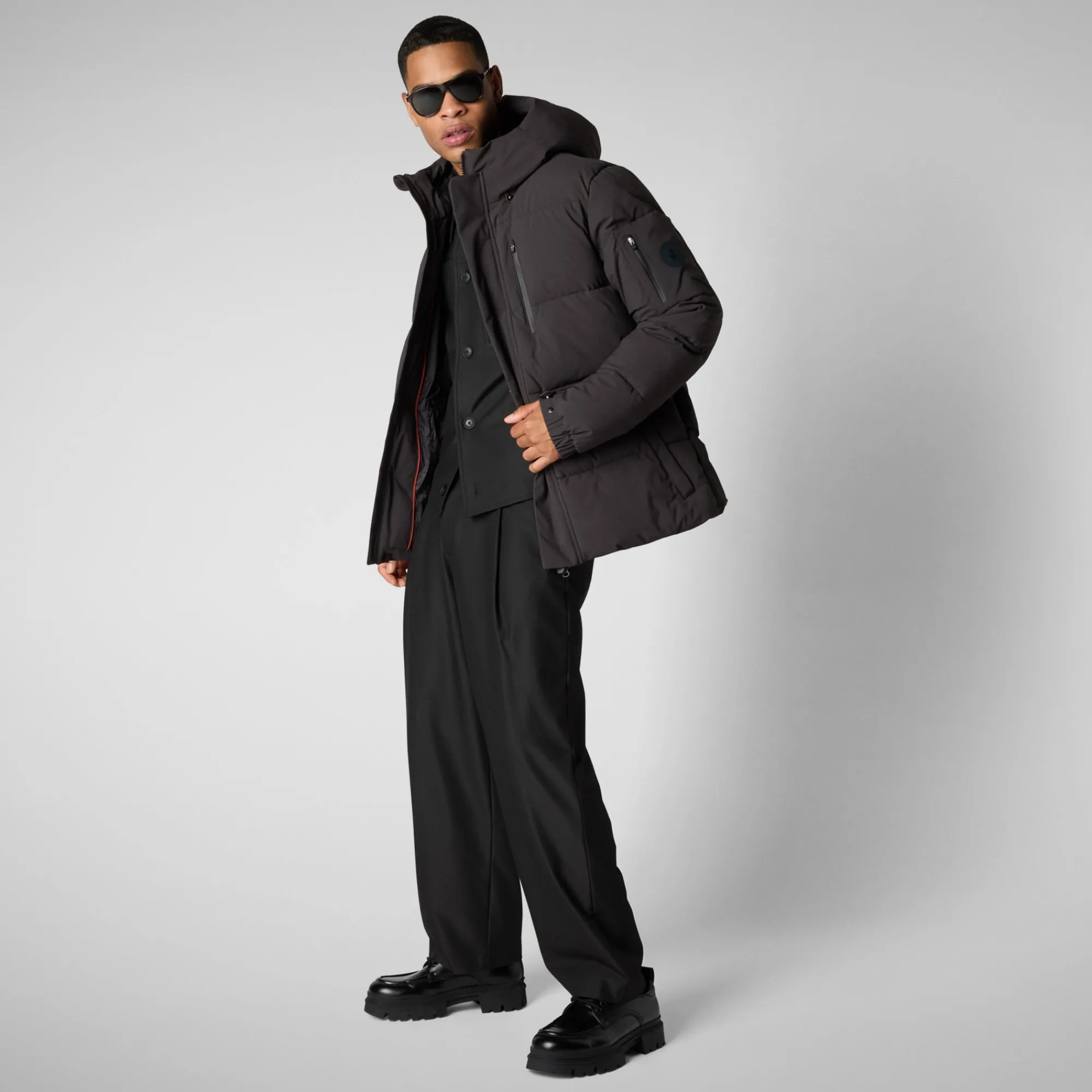 mens_hooded_parka_alter_in_brown_black_2-1.webp Best Save The Duck Men's  Hooded Parka Alter in Brown Black BrownBlack