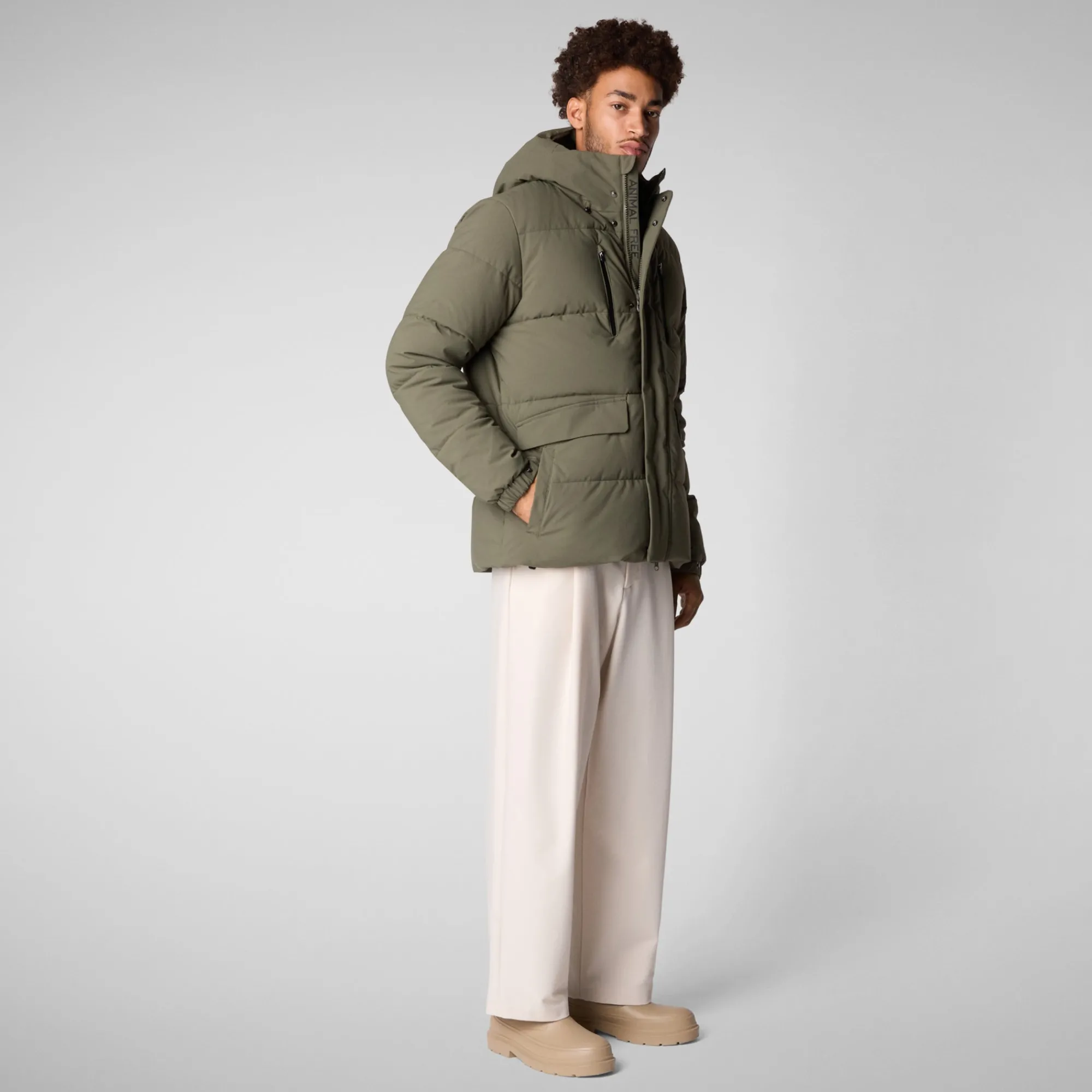 Cheap Save The Duck Men's  Hooded Parka Alter in Laurel Green LaurelGreen