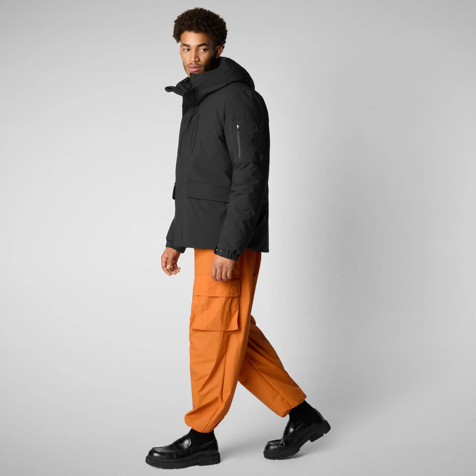 Cheap Save The Duck Men's hooded parka Hiram in Black