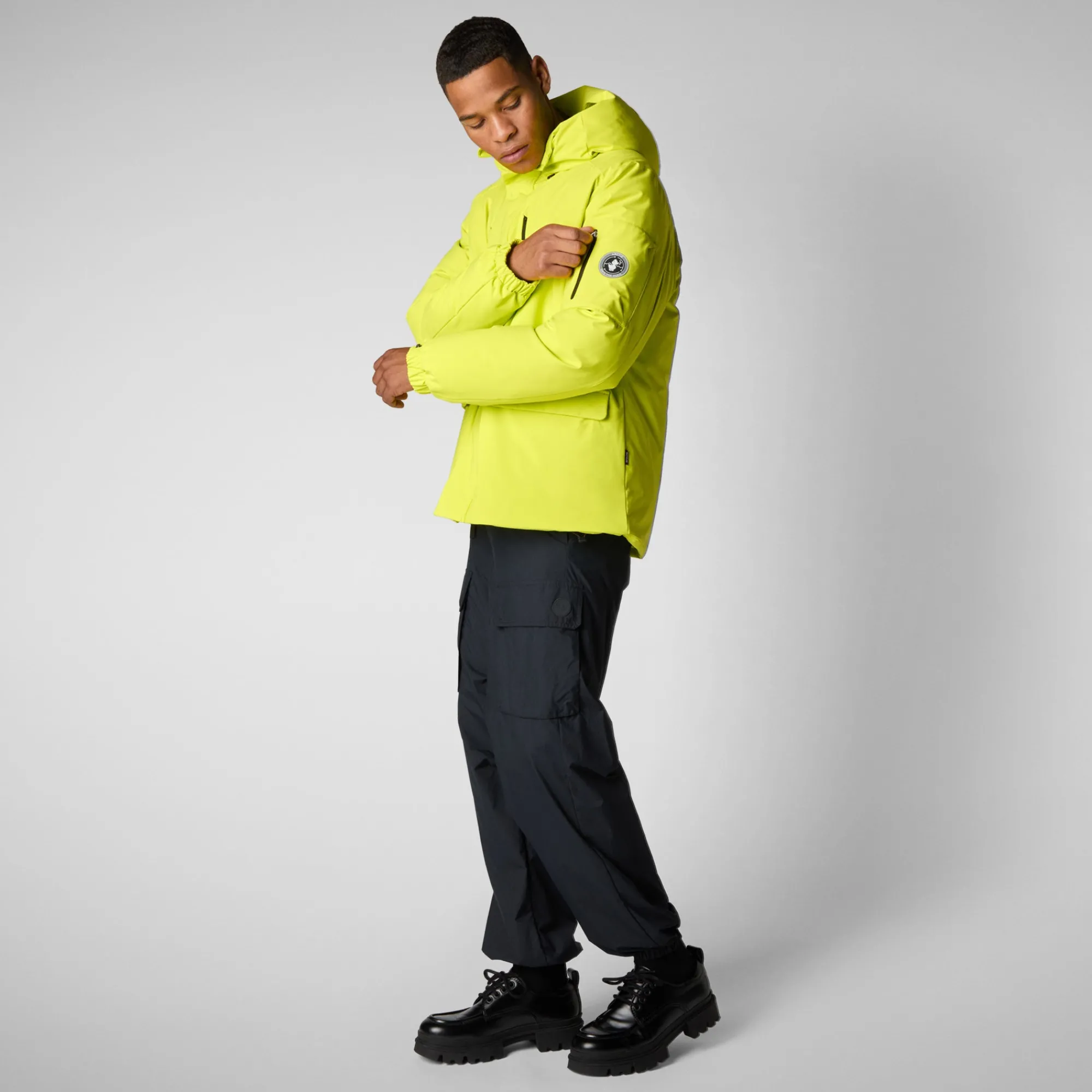 Clearance Save The Duck Men's hooded parka Hiram in lichen green LichenGreen