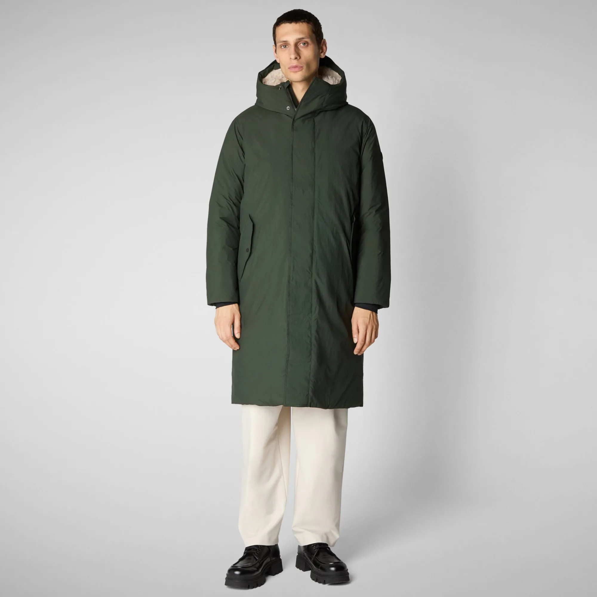 Best Save The Duck Men's hooded parka Killian in land green LandGreen