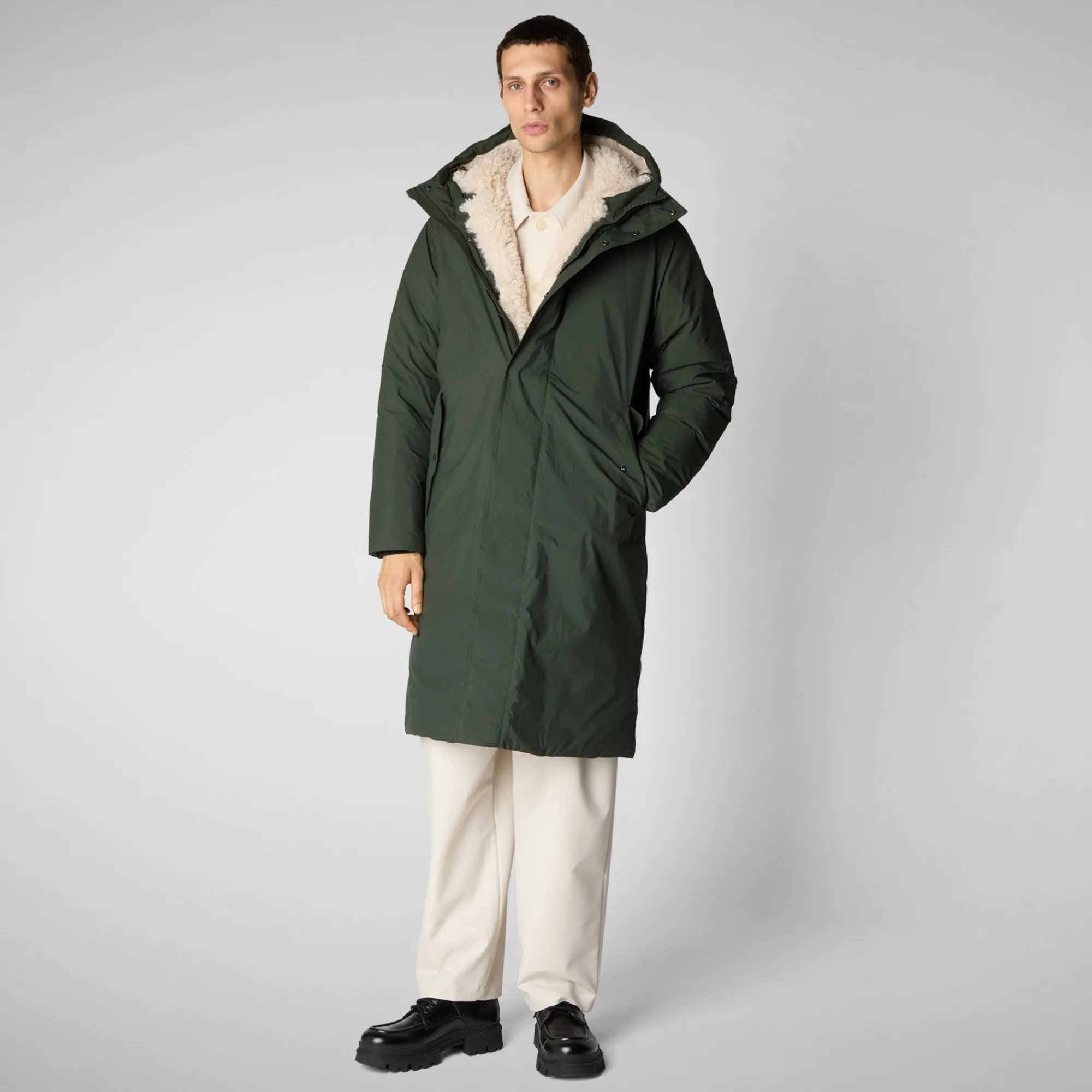 Best Save The Duck Men's hooded parka Killian in land green LandGreen