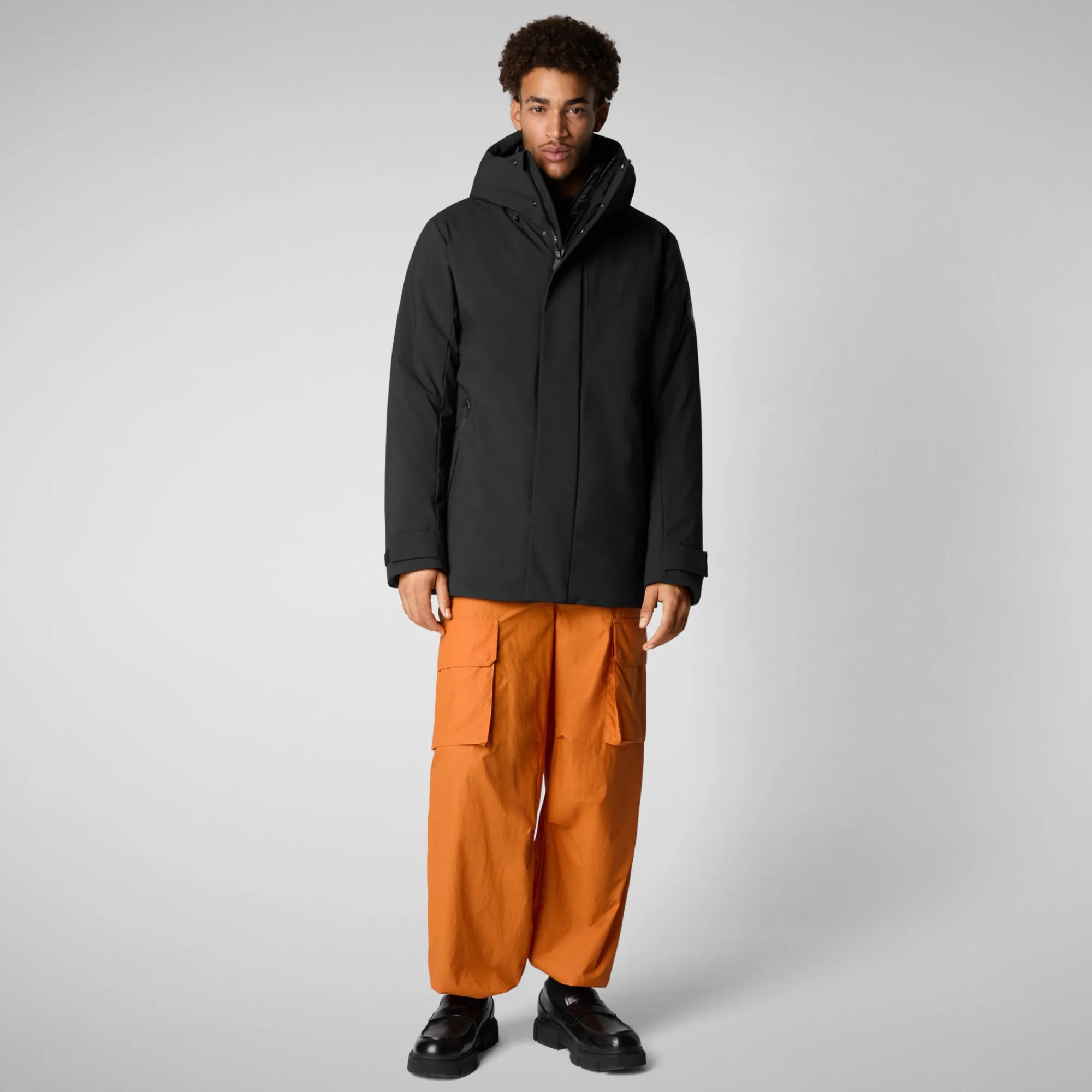 Best Save The Duck Men's  hooded parka Wilder in Black