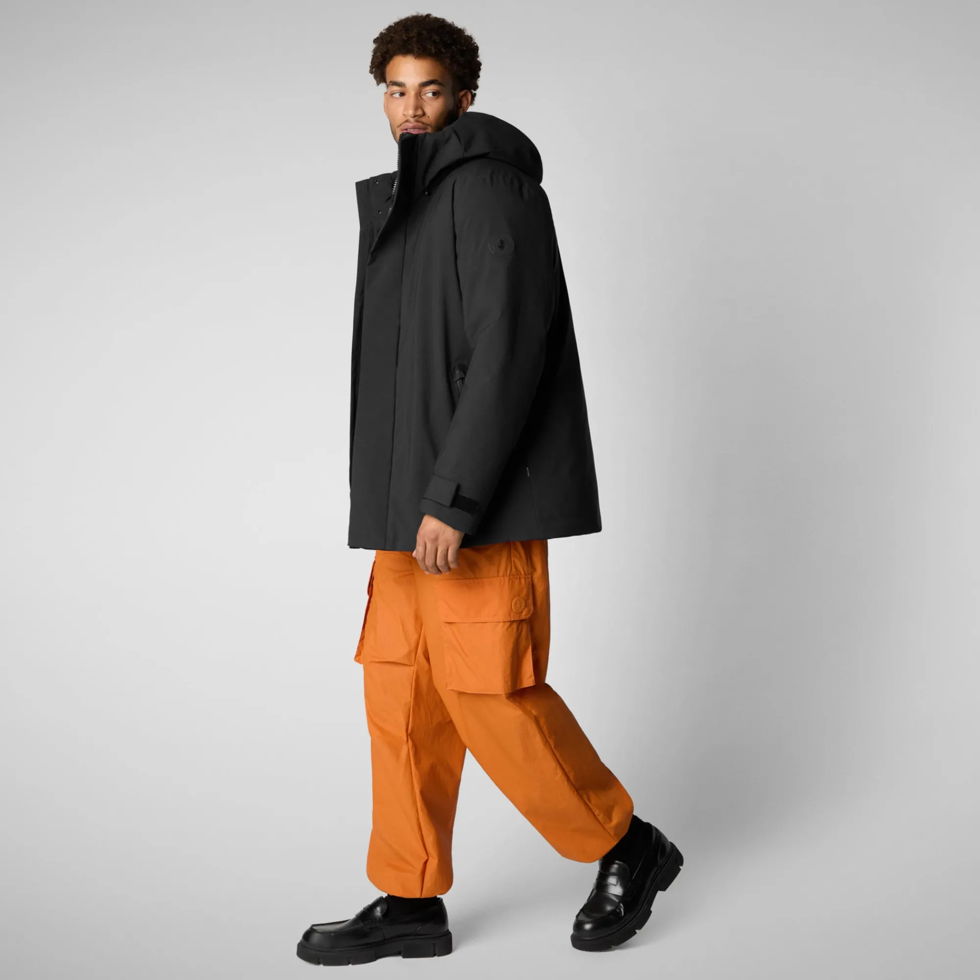 Best Save The Duck Men's  hooded parka Wilder in Black