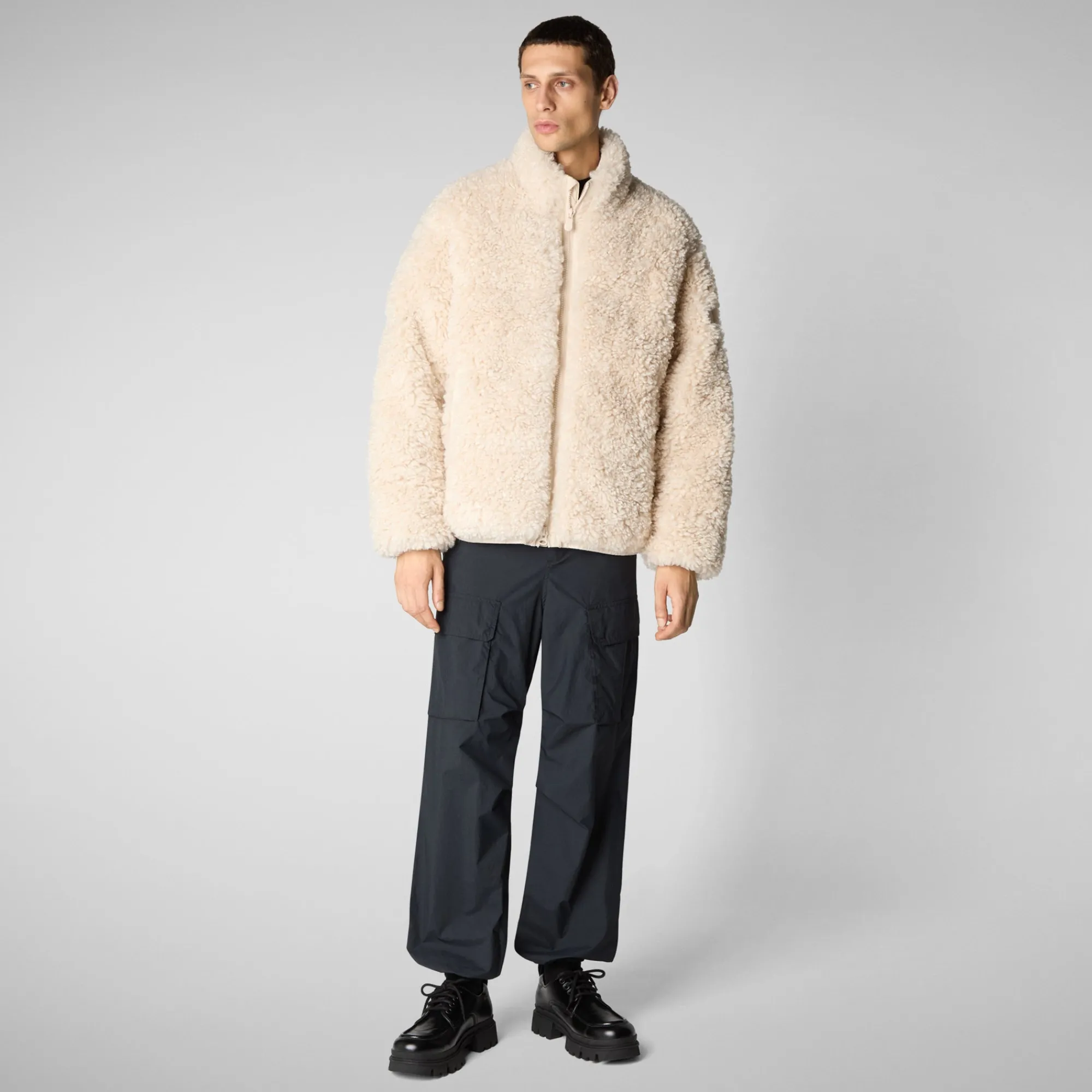 Outlet Save The Duck Men's jacket Hendrix in shore beige ShoreBeige