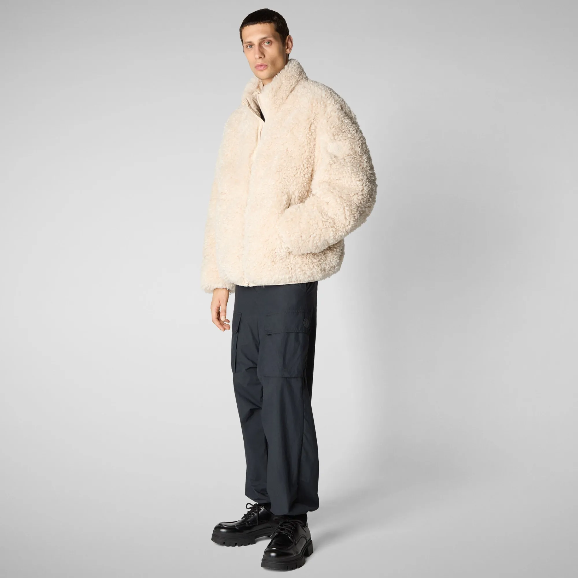 Outlet Save The Duck Men's jacket Hendrix in shore beige ShoreBeige