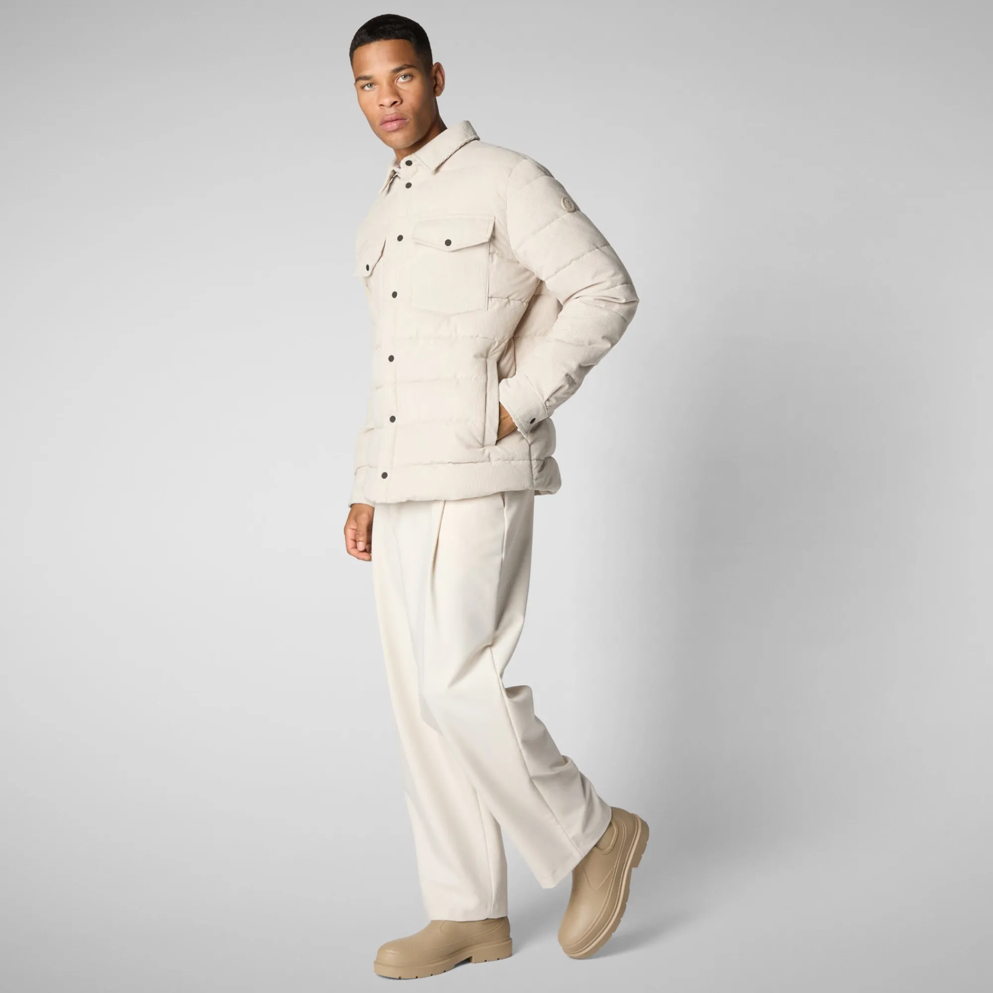 Cheap Save The Duck Men's  jacket Magnus in rainy beige RainyBeige