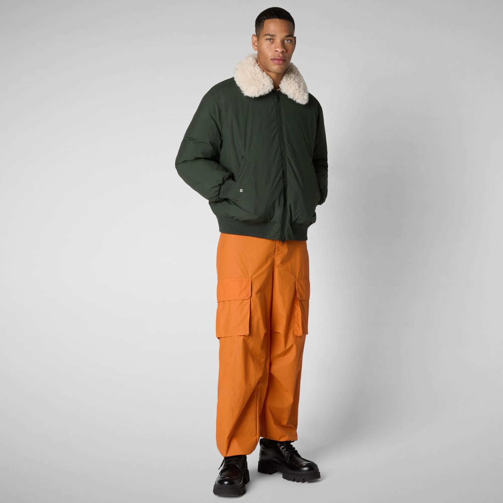 Cheap Save The Duck Men's jacket Riker in land green LandGreen