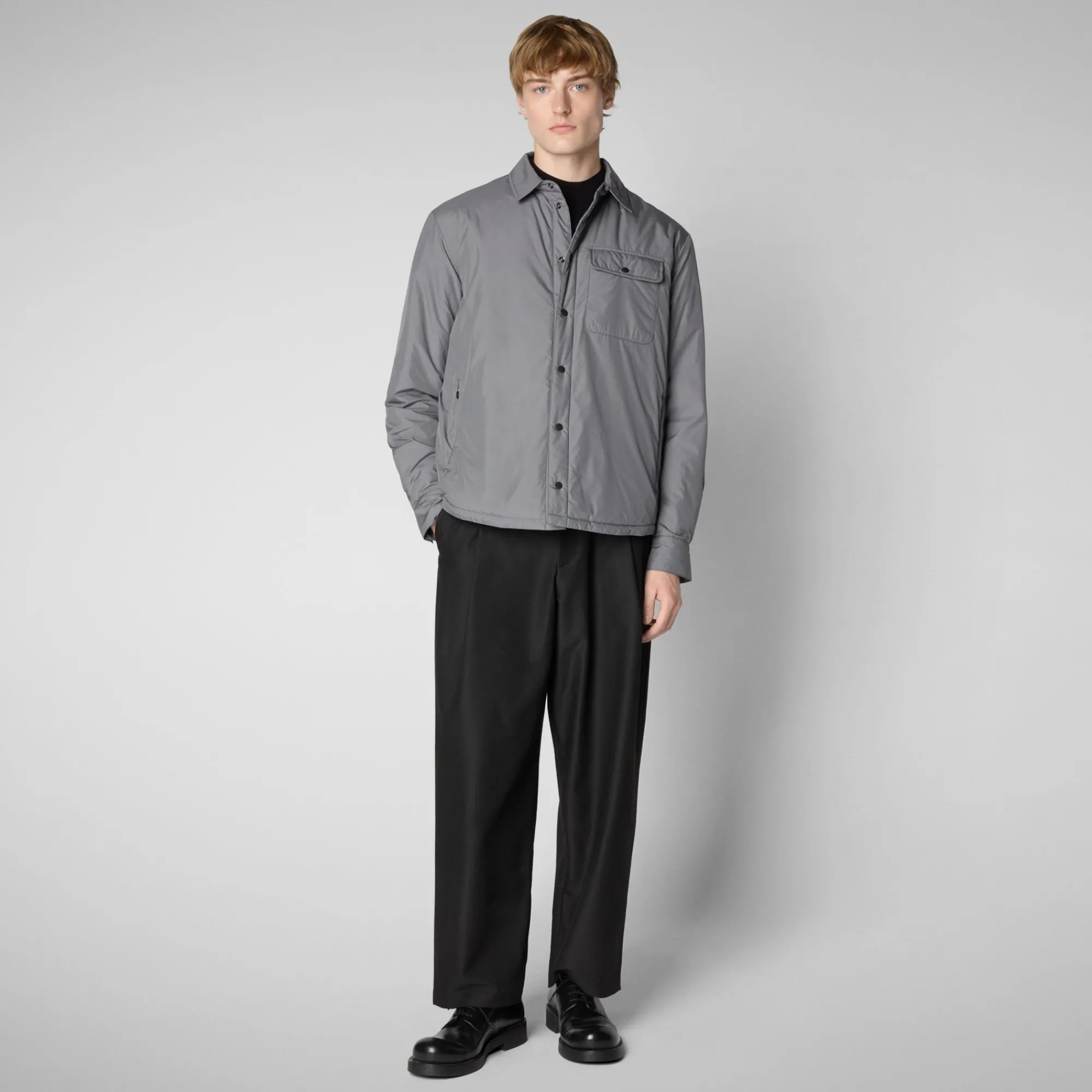 Store Save The Duck Men's  Jacket Stellan in  Mid Grey MidGrey
