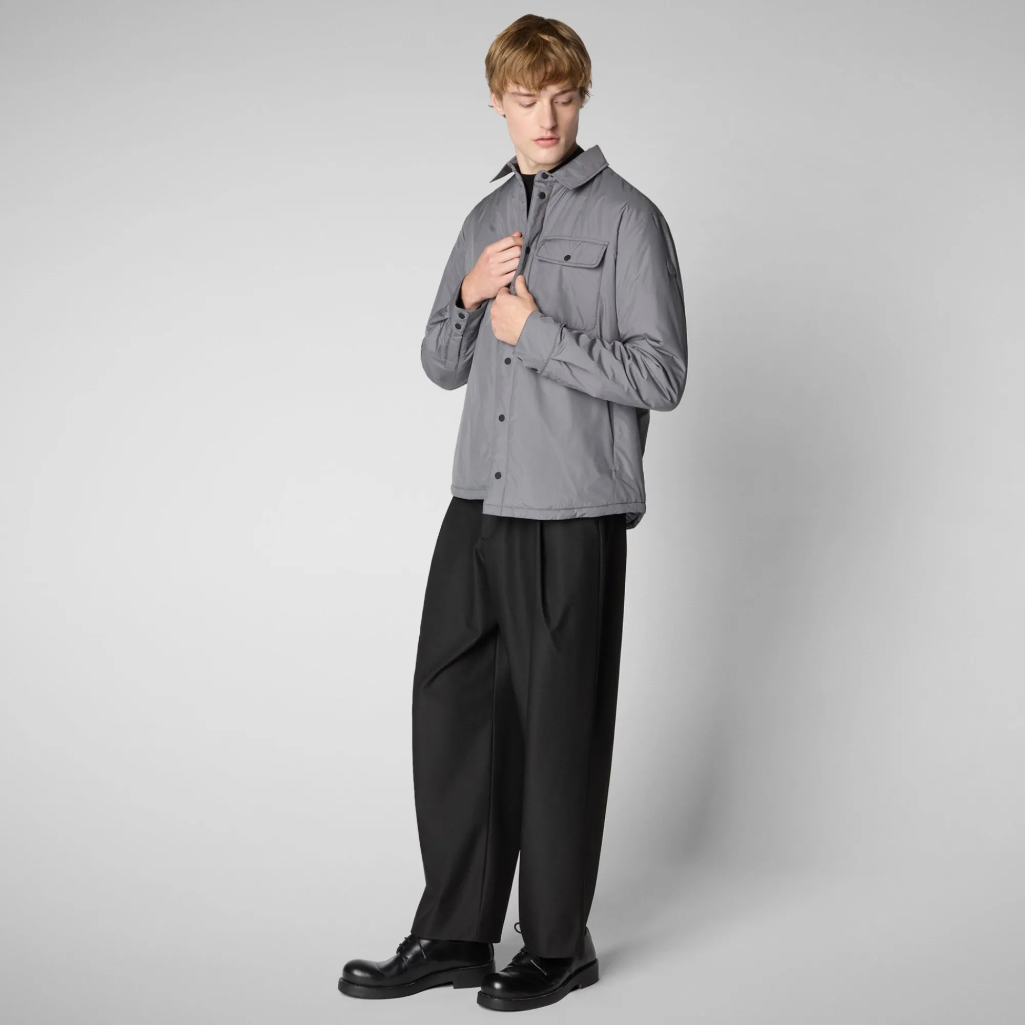 Store Save The Duck Men's  Jacket Stellan in  Mid Grey MidGrey