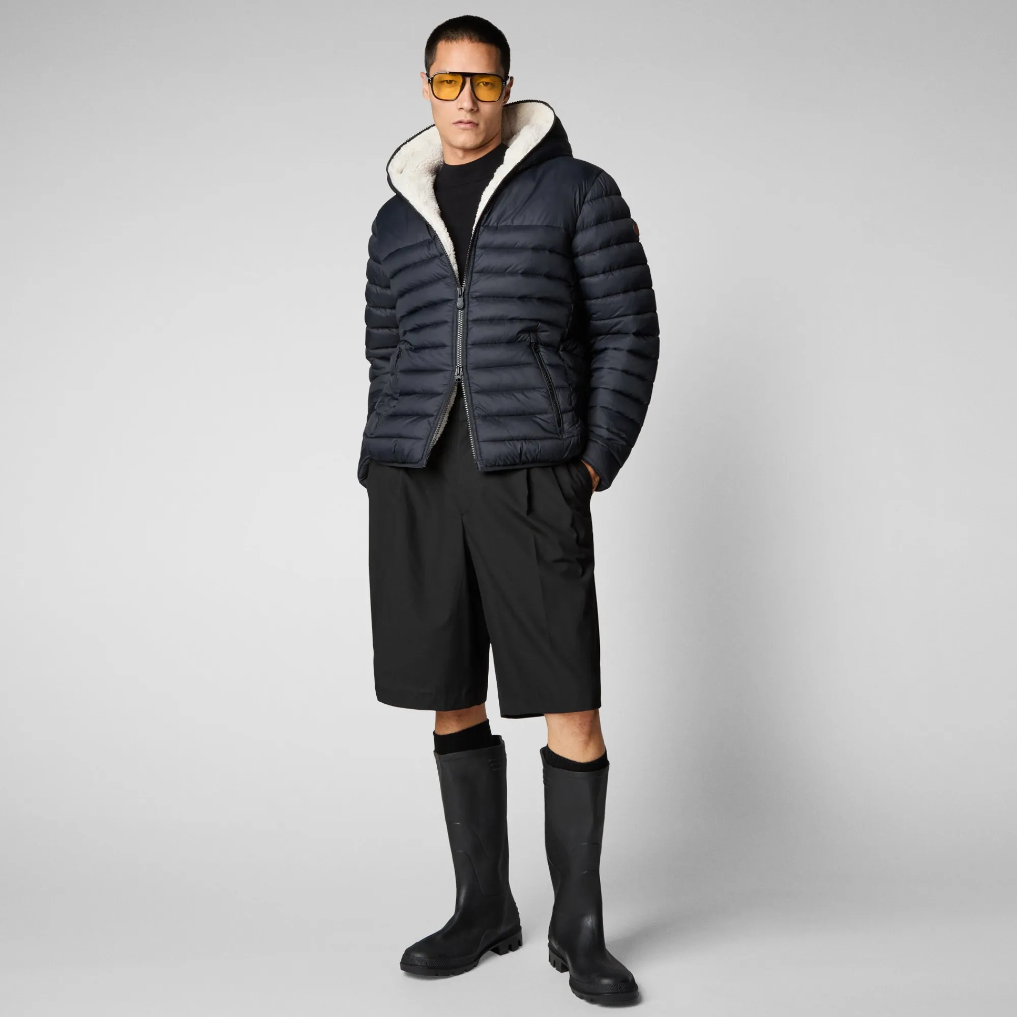 Clearance Save The Duck Men's Morus Hooded Jacket in Black