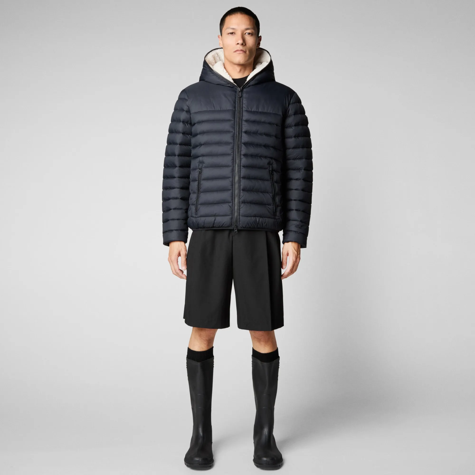 Clearance Save The Duck Men's Morus Hooded Jacket in Black