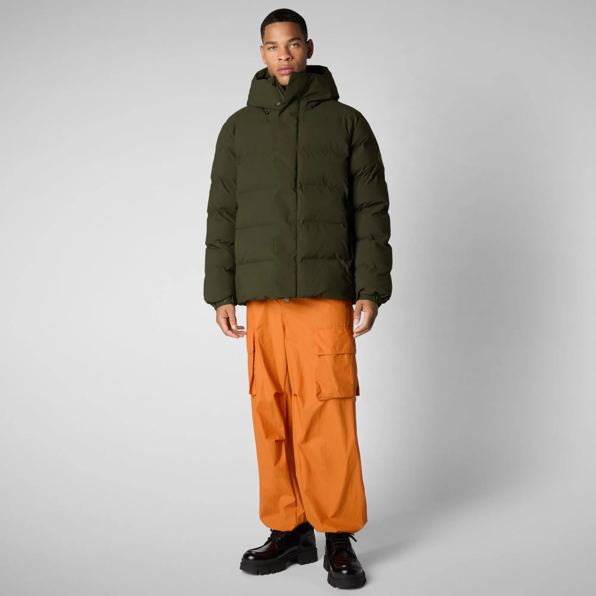 Online Save The Duck Men's  parka leland in land green LandGreen