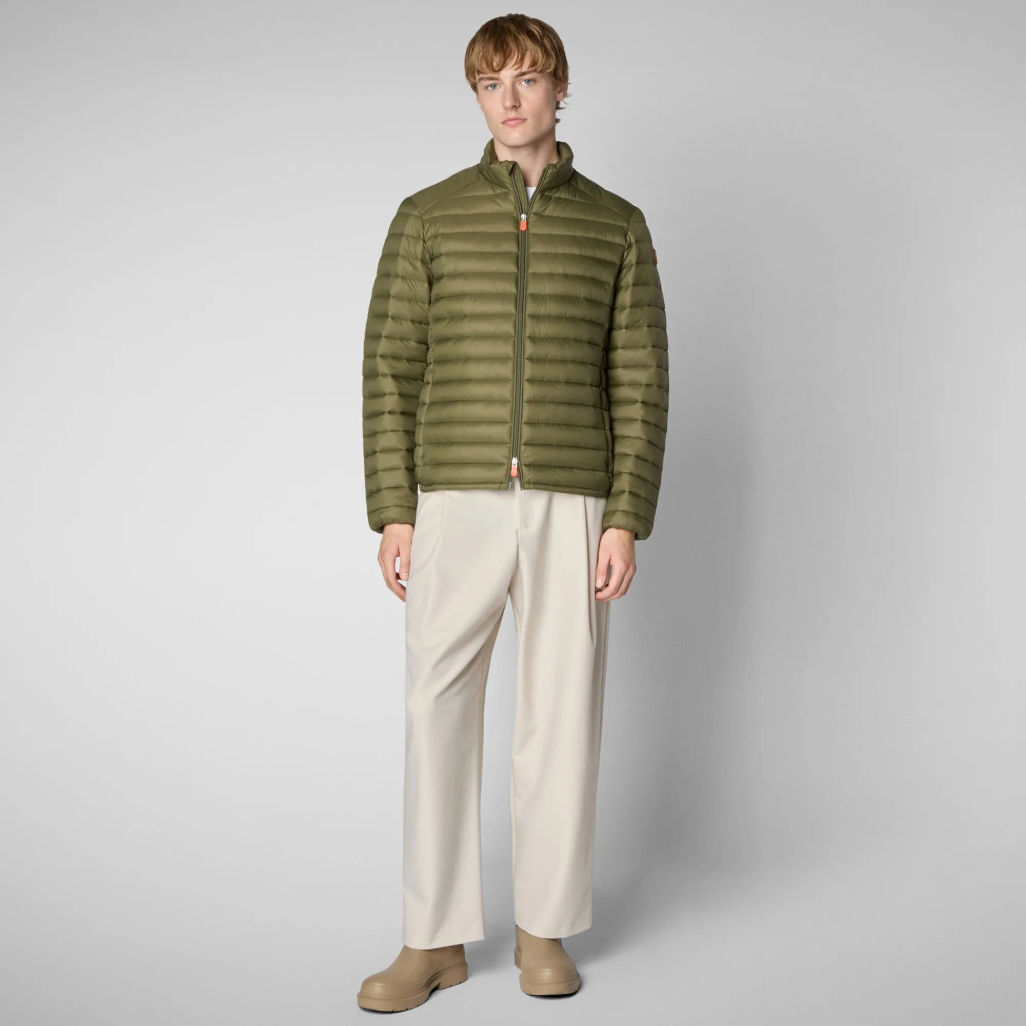 Cheap Save The Duck Men's  Puffer Jacket Alexander in Dusty Olive DustyOlive