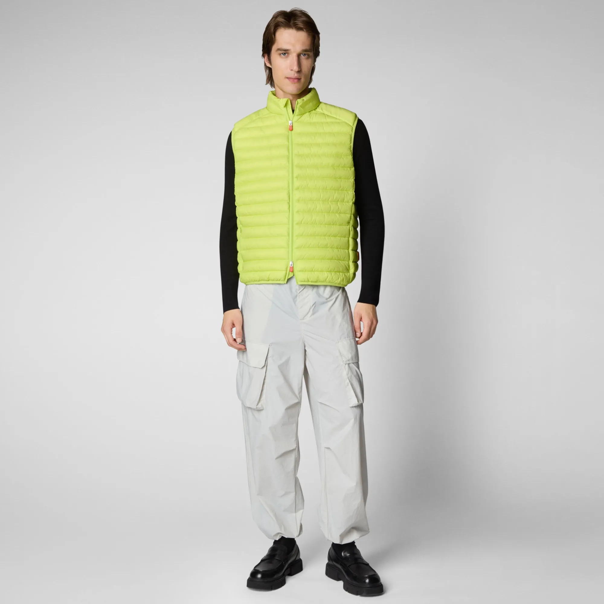 Clearance Save The Duck Men's  Puffer Vest Adam in Lichen Green Lichengreen