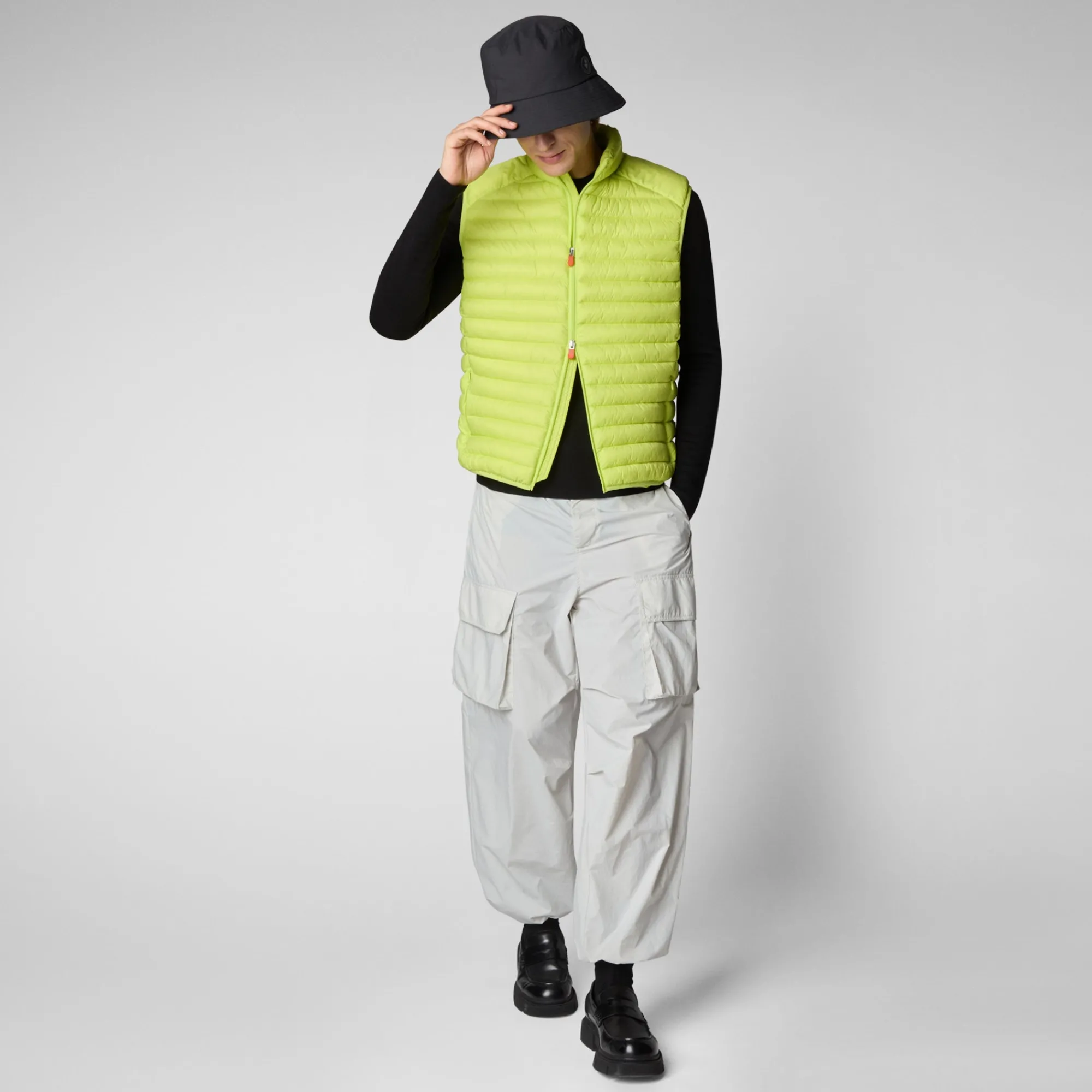 Clearance Save The Duck Men's  Puffer Vest Adam in Lichen Green Lichengreen
