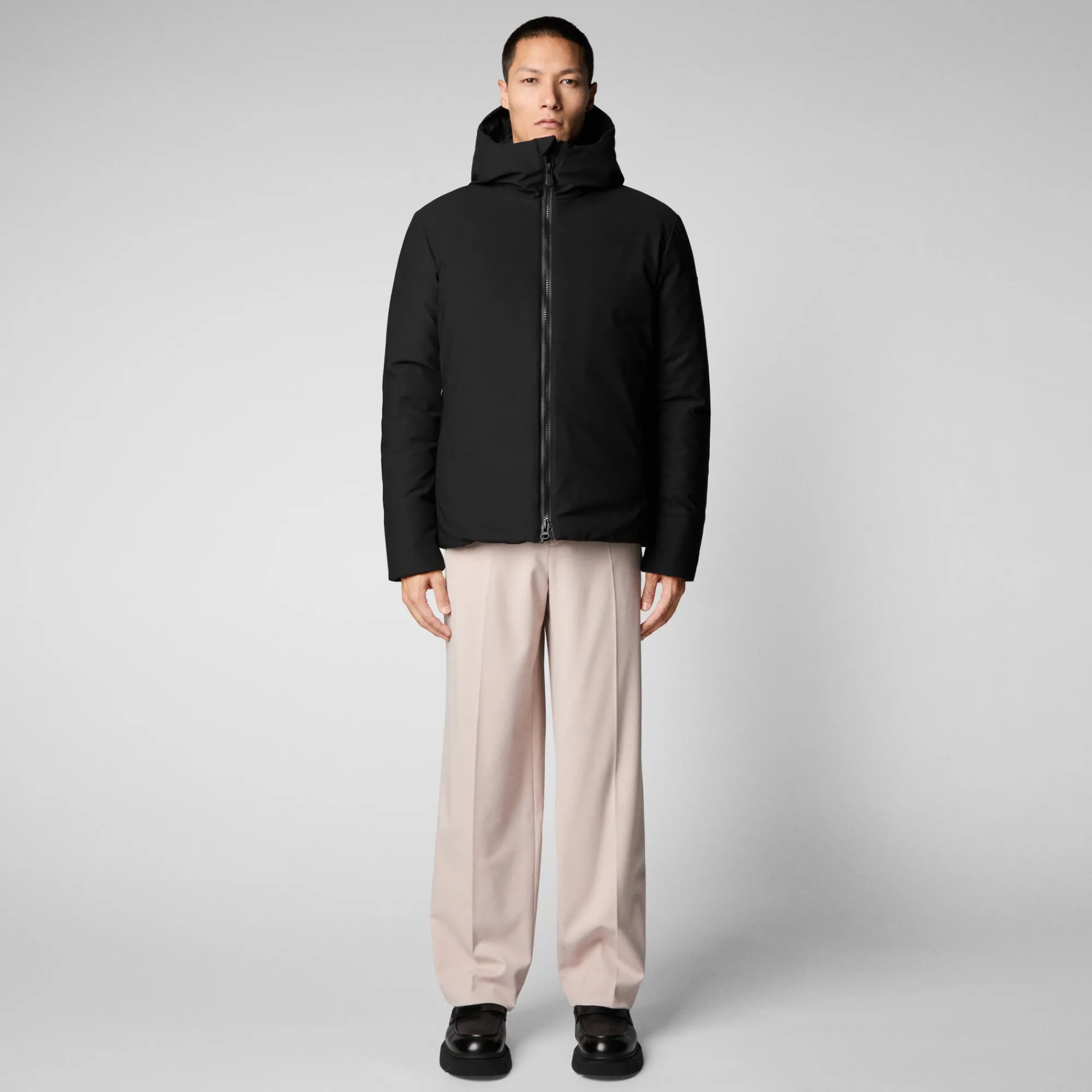 Store Save The Duck Men's Sabal Hooded Jacket in Black