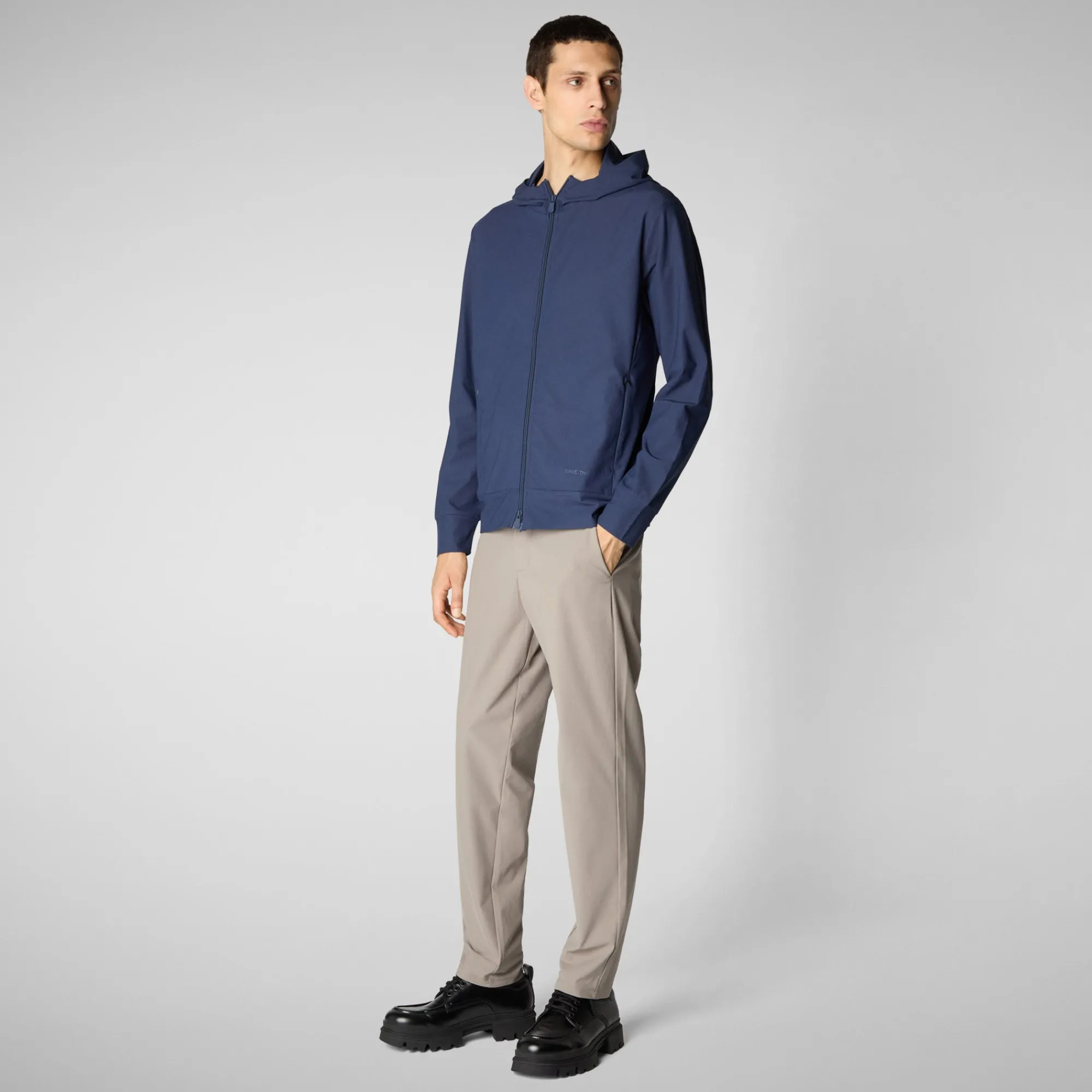 Best Sale Save The Duck Men's  sweater Luiz in navy blue NavyBlue