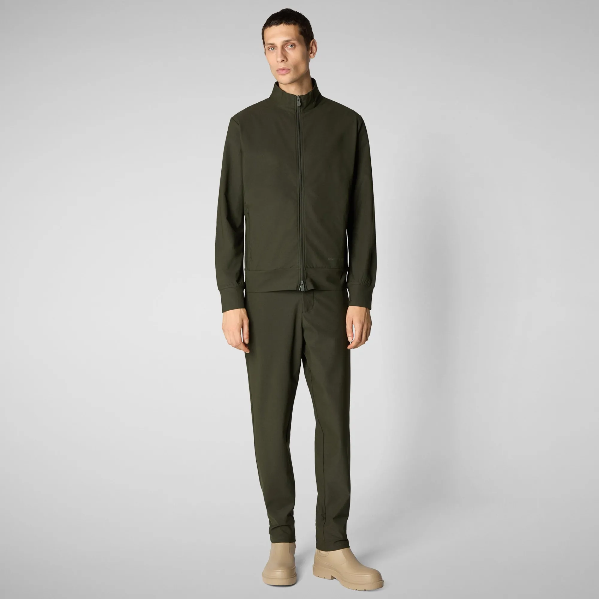 Fashion Save The Duck Men's  sweatshirt shirt Tulio in land green LandGreen