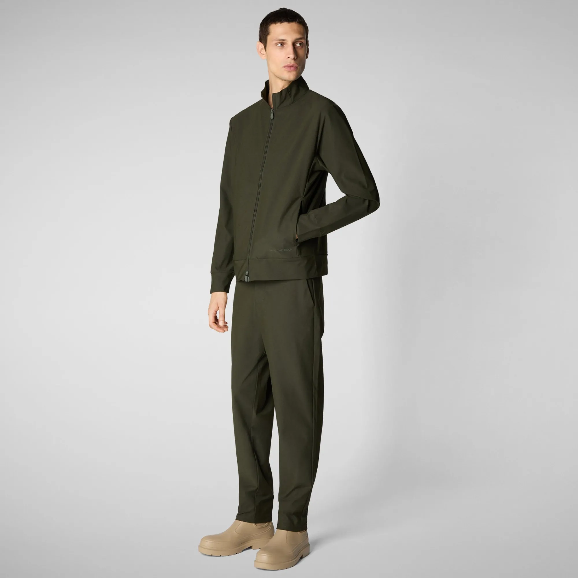 Fashion Save The Duck Men's  sweatshirt shirt Tulio in land green LandGreen