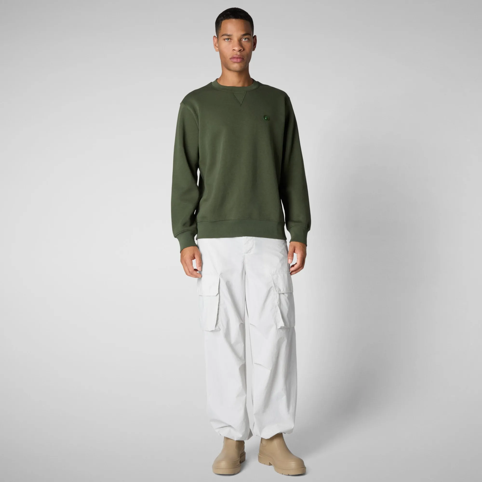 Clearance Save The Duck Men's t-shirt Uren in moss green Mossgreen