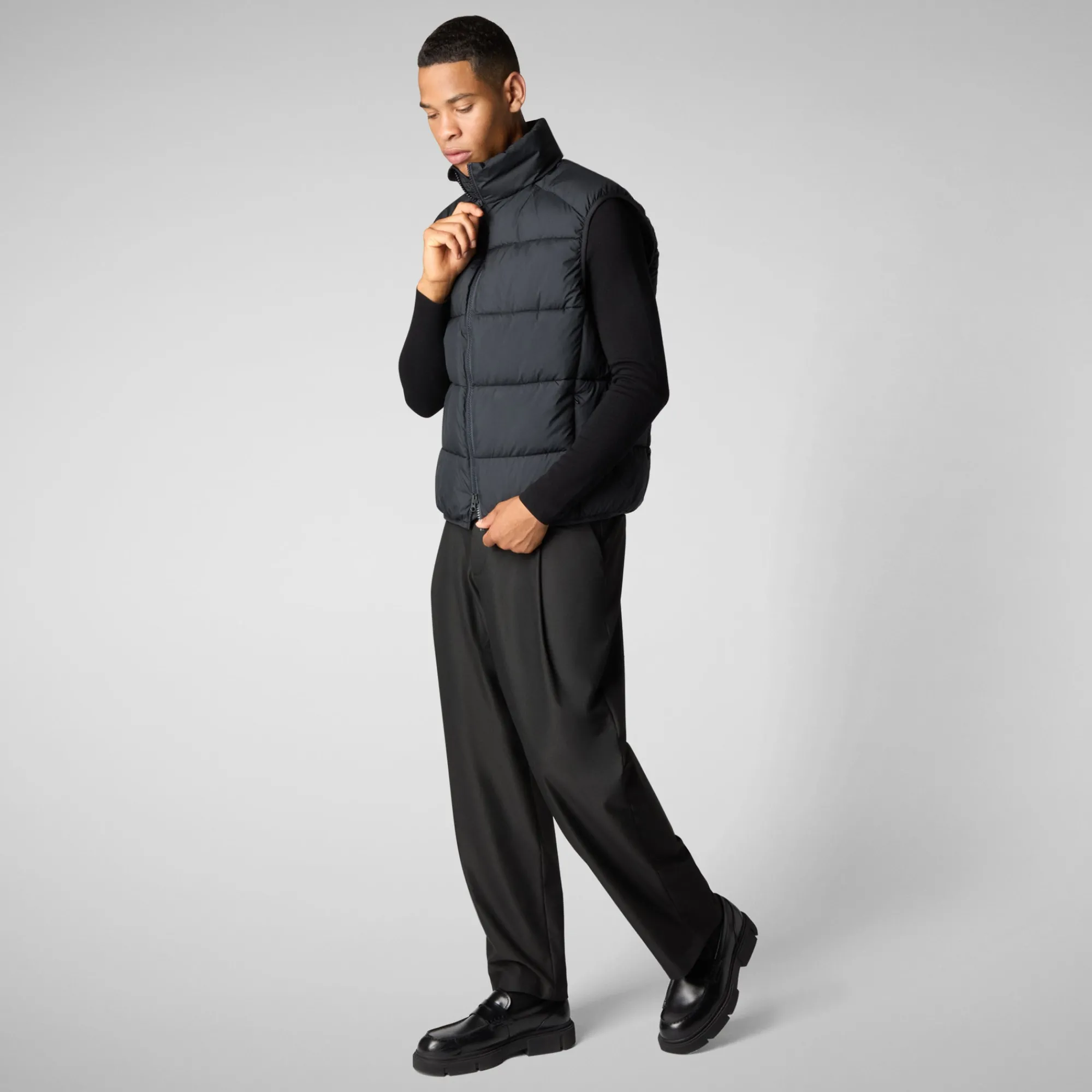 Clearance Save The Duck Men's  vest Arlen in BLUE BLACK BlueBlack