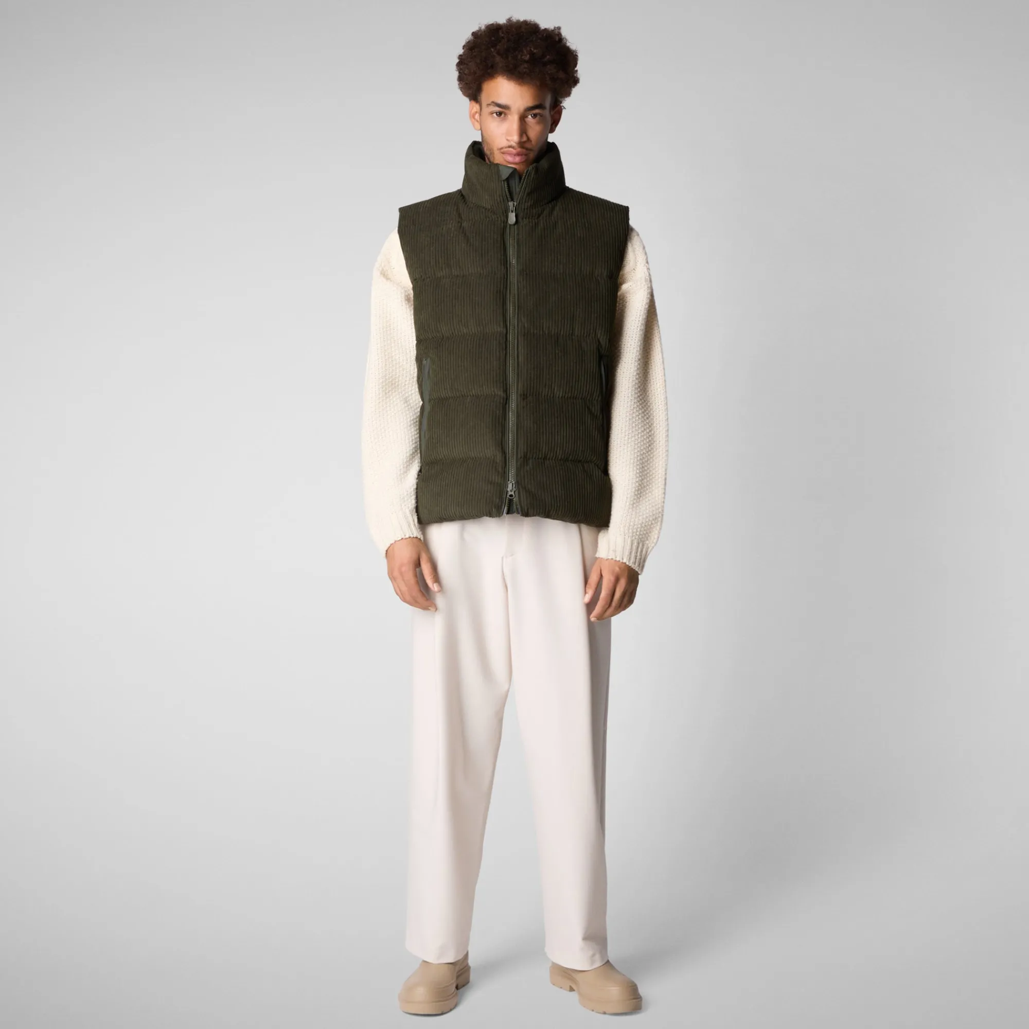 Hot Save The Duck Men's  vest Euryops in land green LandGreen