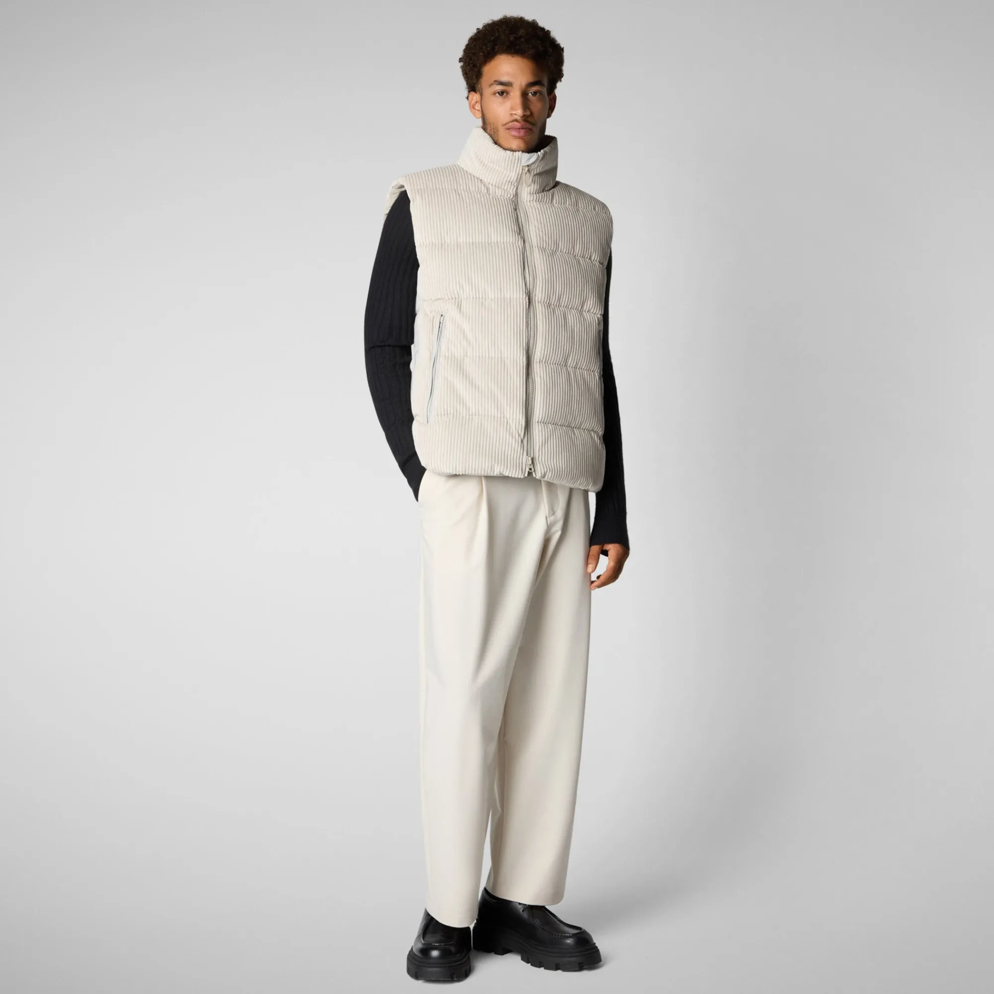 New Save The Duck Men's  vest Euryops in rainy beige RainyBeige